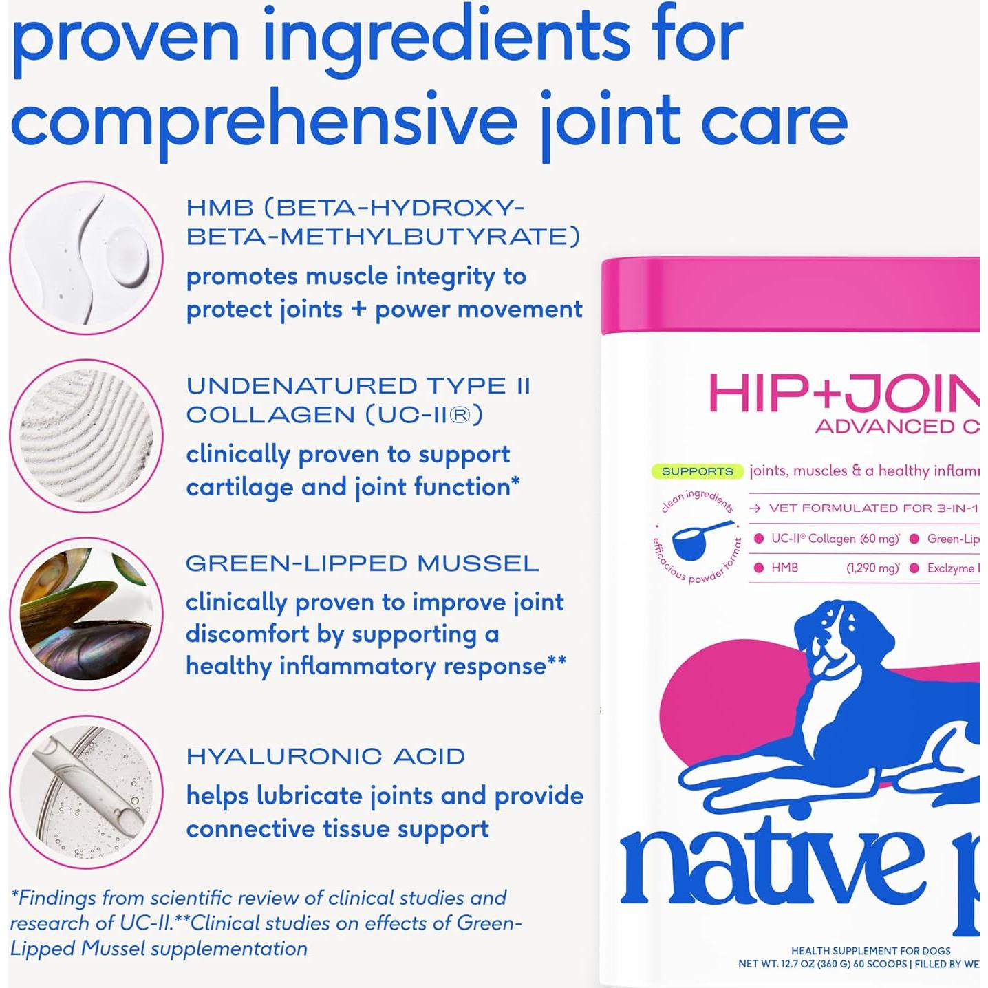 Suplemento para Articulaciones Perros Native Pet 30 Cucharadas