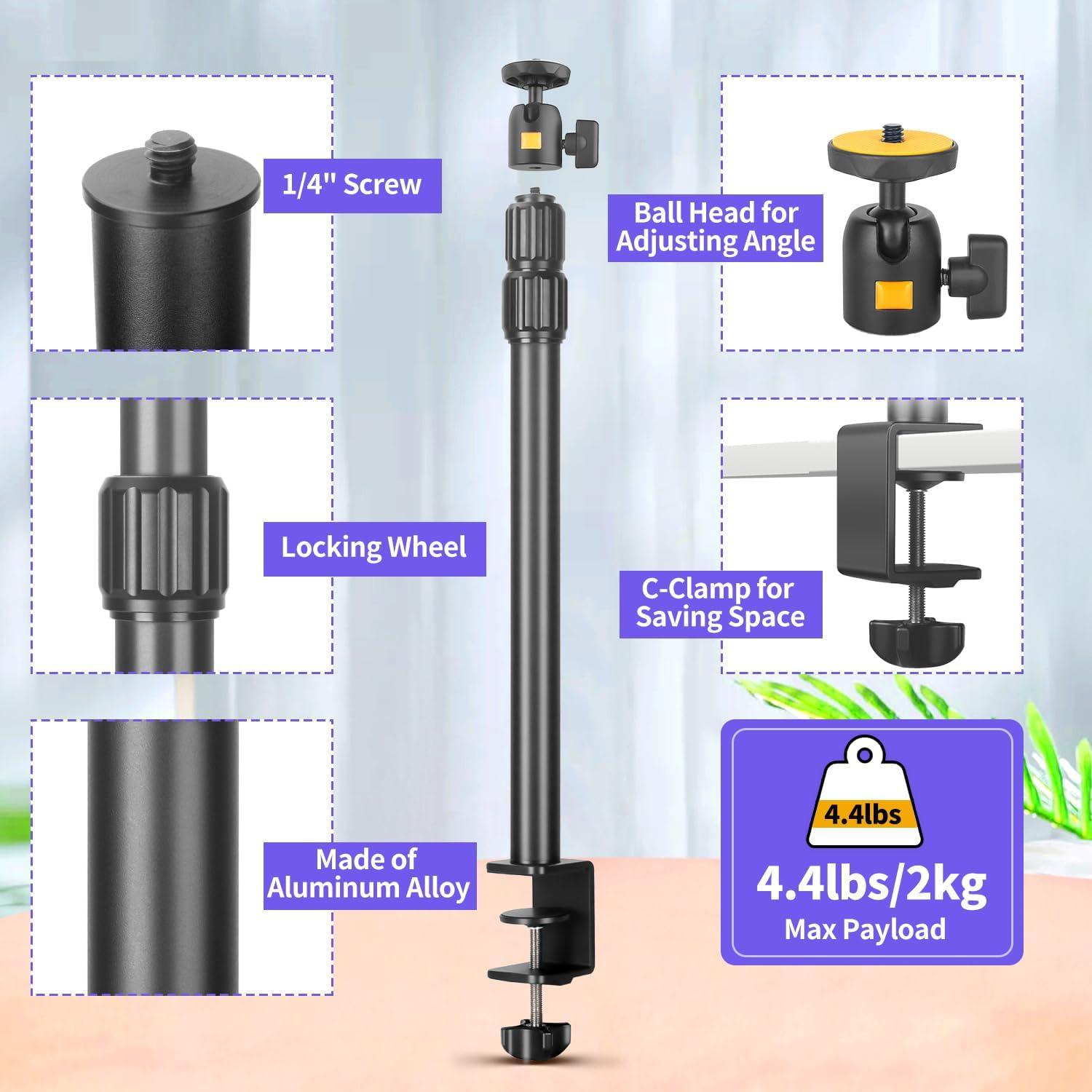 Soporte de Webcam JINSUI DeskMountStand-H9 Ajustable 14-33cm