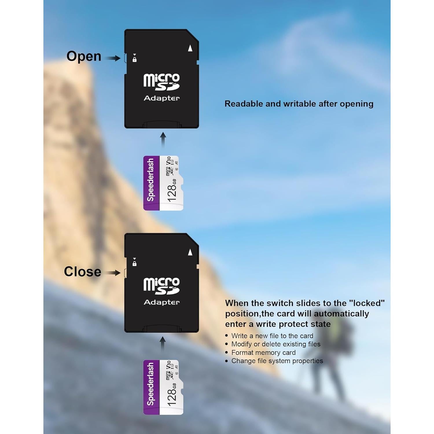 Tarjeta Micro SDXC 128GB Speederlash U3 V30 90MB/s 4K