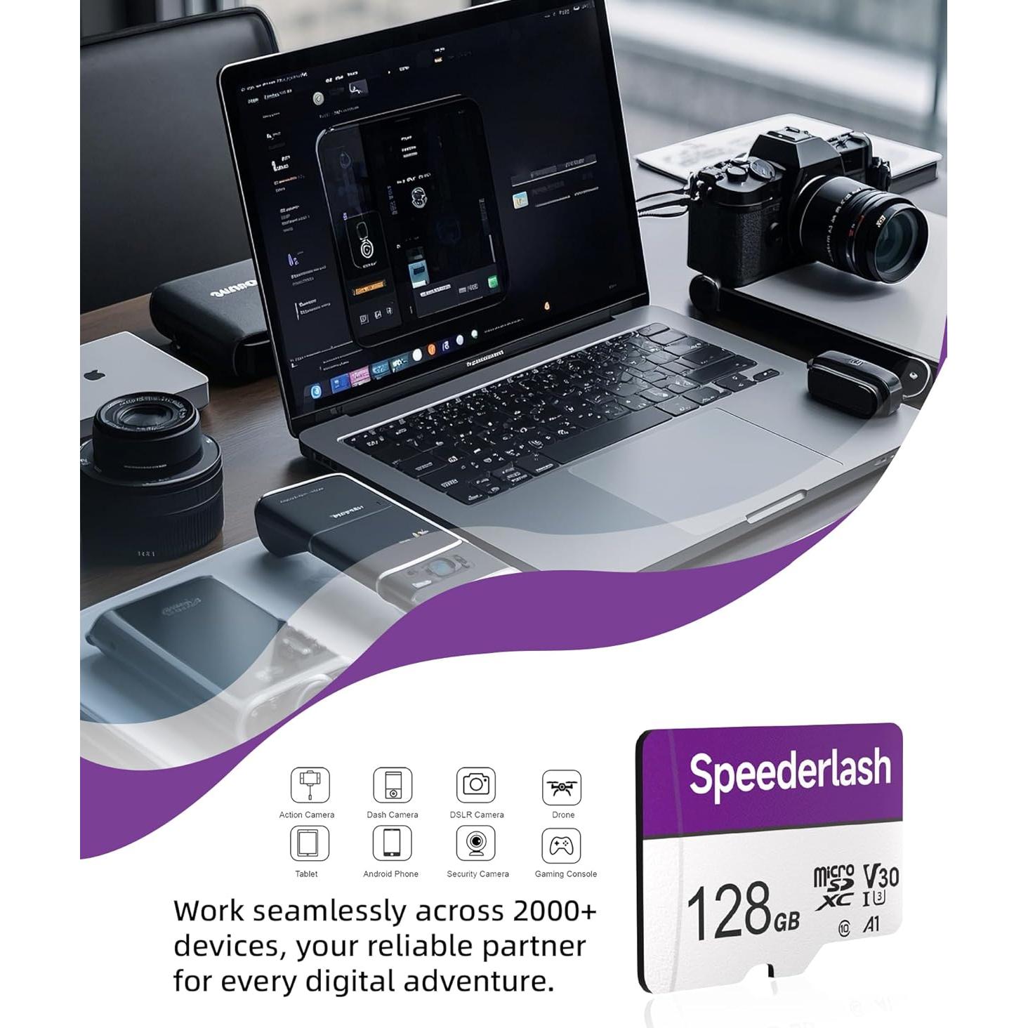 Tarjeta Micro SDXC 128GB Speederlash U3 V30 90MB/s 4K