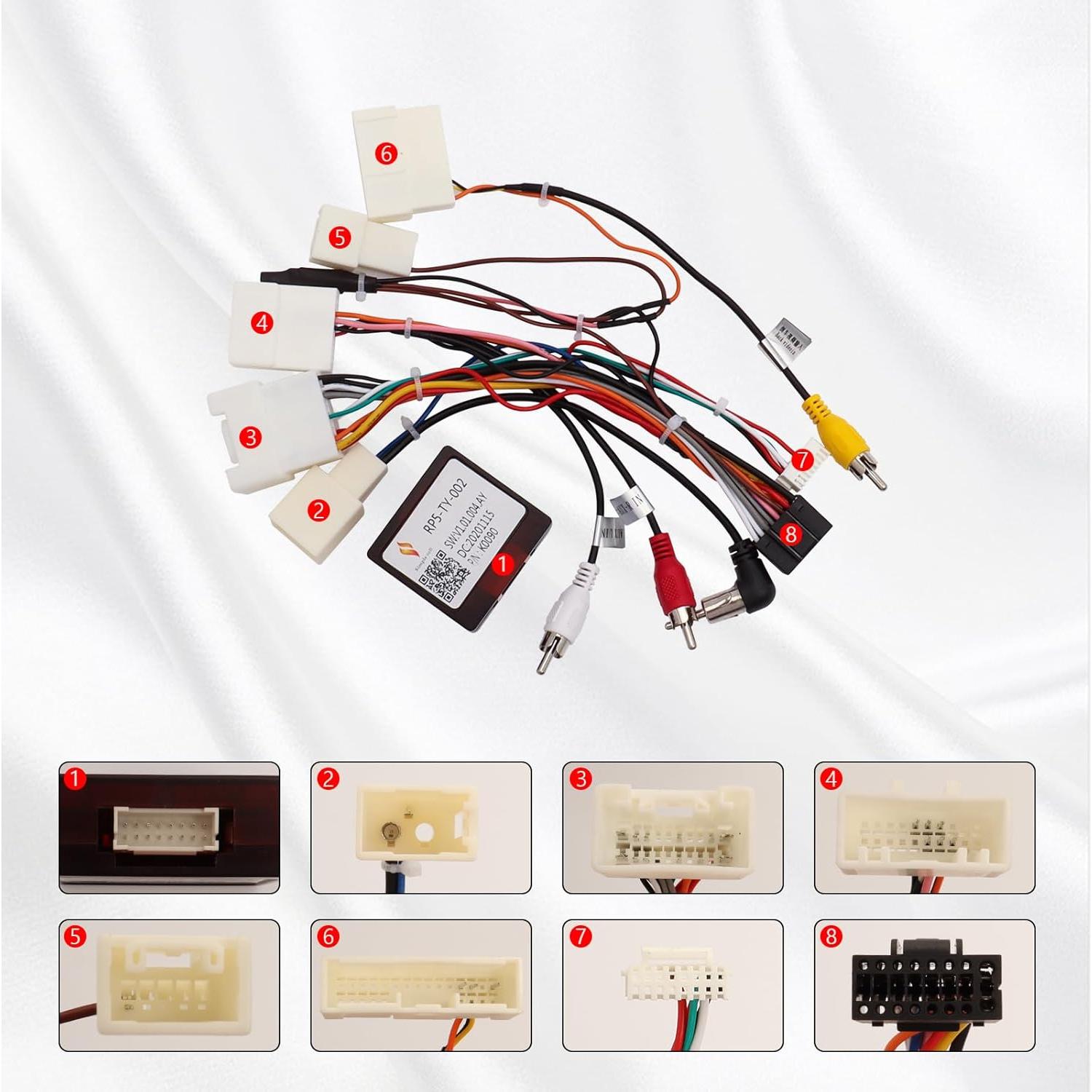 Arnés de Cableado Estéreo Toyota Camry RAV4 Corolla 16 Pines