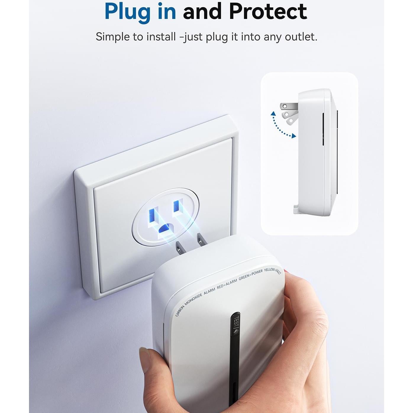 Detector de Monóxido de Carbono SITERWELL con Batería de 10 Años