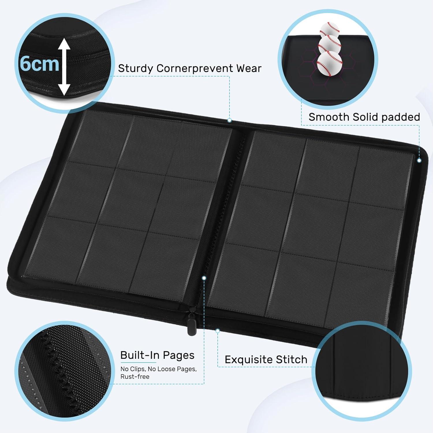 Carpeta de Cartas Zofly 9 Bolsillos Negra - 540 Cartas