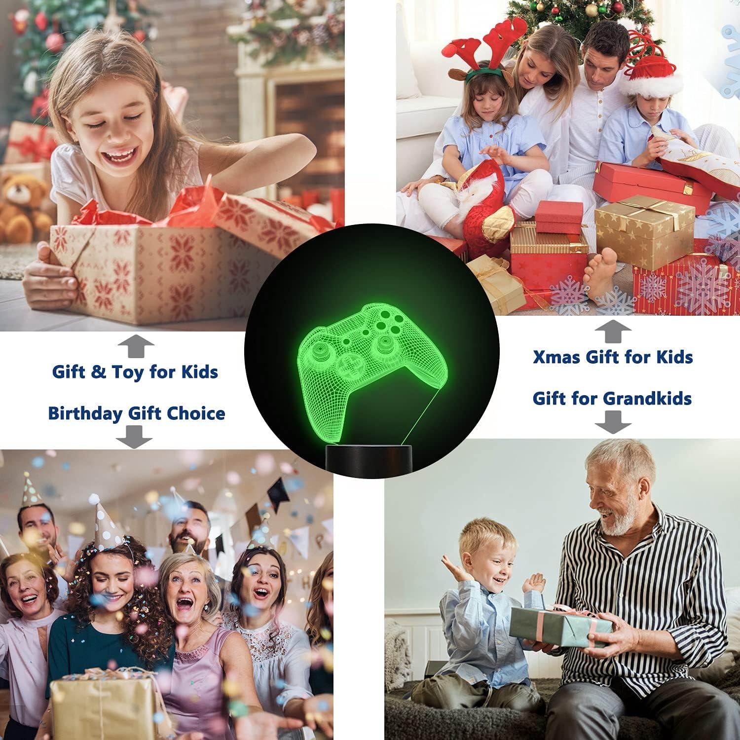 Luz Nocturna 3D Gamepad FS-XMX001 - Control Remoto 16 Colores