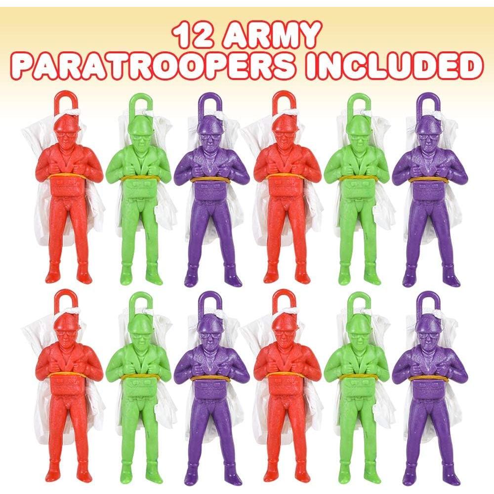 Mini Paracaidistas ArtCreativity, Paquete de 12, Juguetes Coloridos