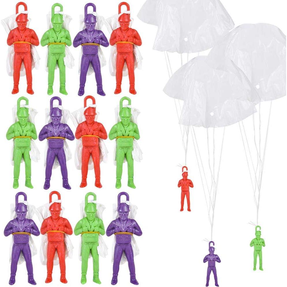 Mini Paracaidistas ArtCreativity, Paquete de 12, Juguetes Coloridos