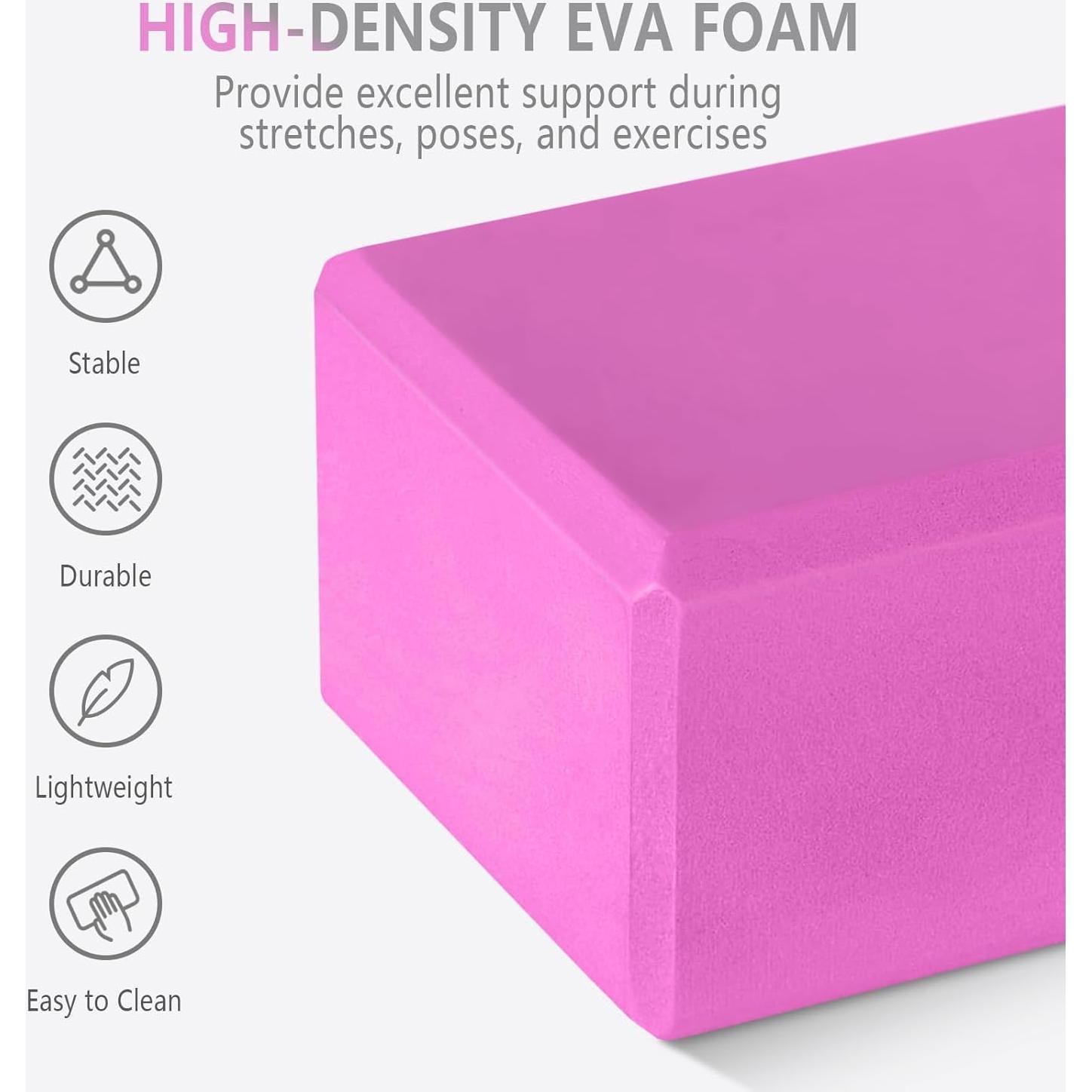 Juego de 2 Bloques de Yoga H.J. Immbir Antideslizantes 22.86x15.24x10.16 cm