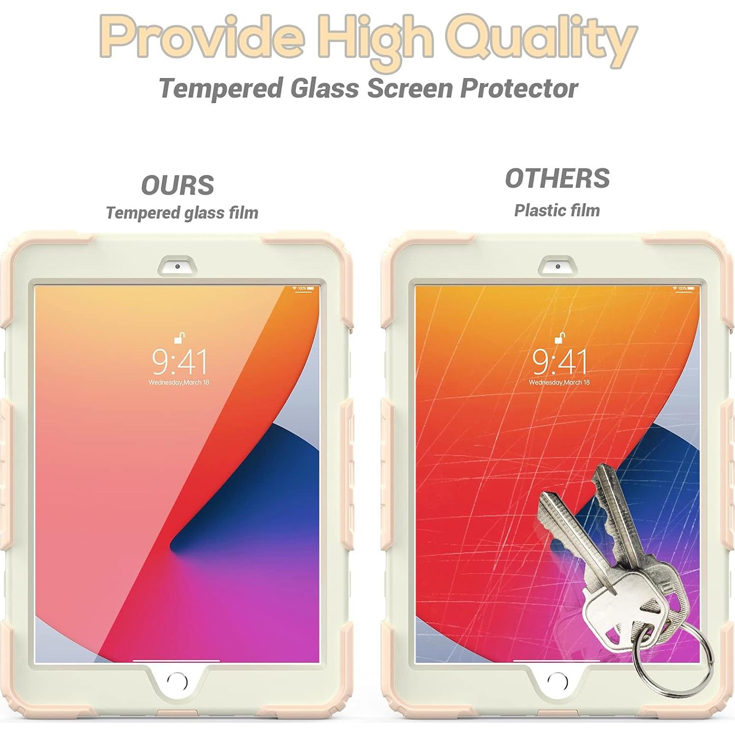 Funda BLOSOMEET Rosa para iPad 10.2" 9na/8va/7ma Gen con Protector