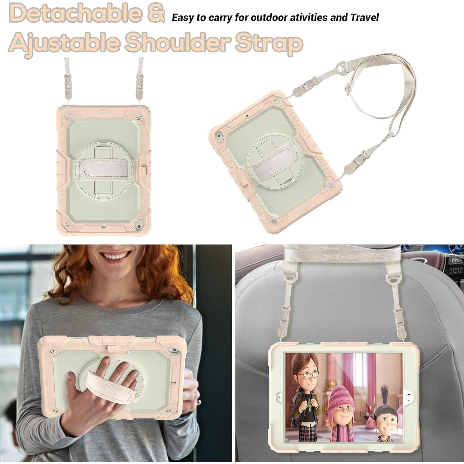 Funda BLOSOMEET Rosa para iPad 10.2" 9na/8va/7ma Gen con Protector