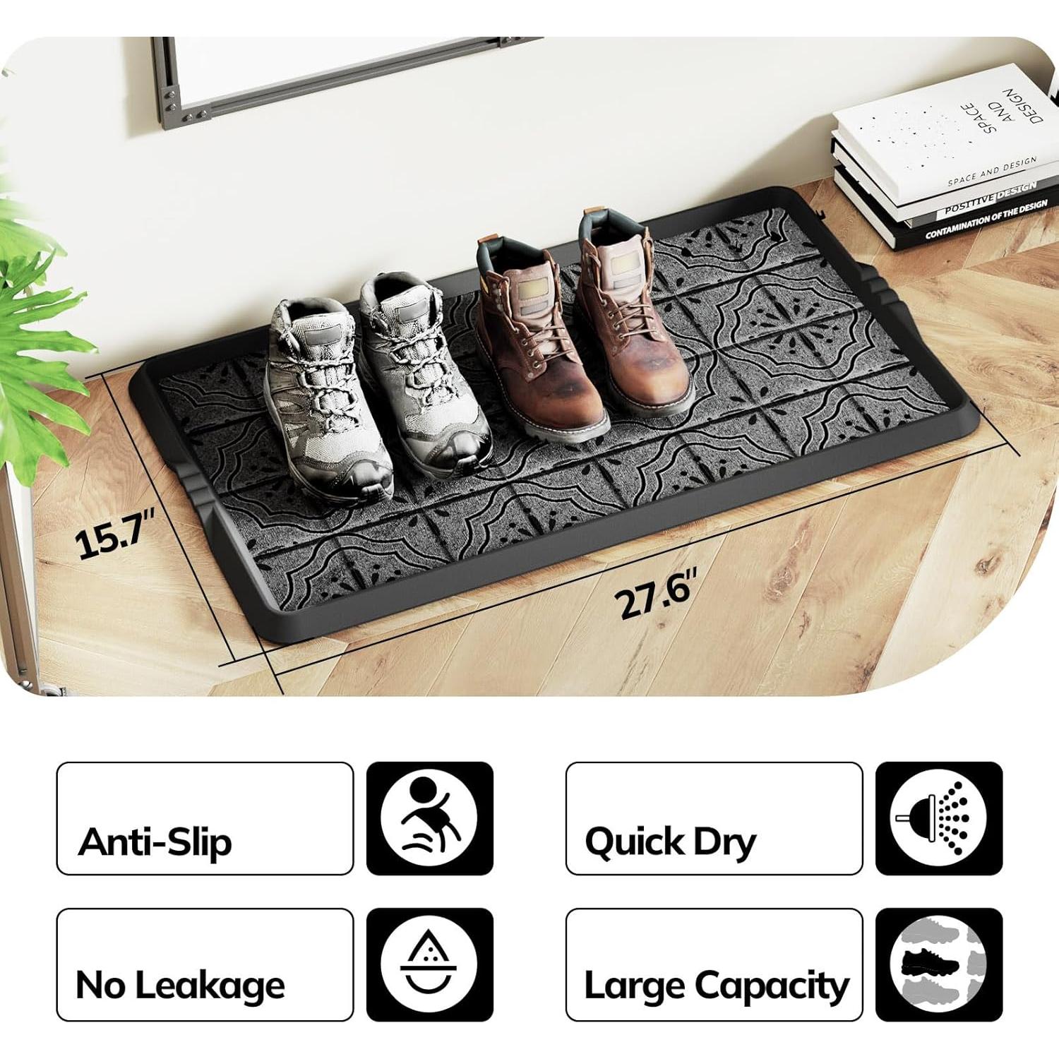 Bandeja para Botas Mibao 40.6x69.9cm Antideslizante Gris