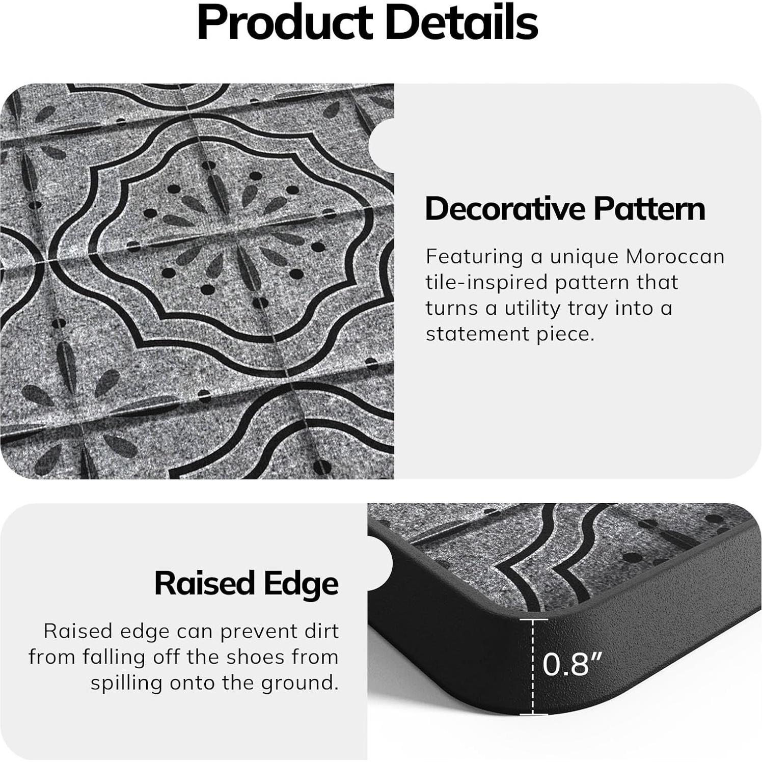 Bandeja para Botas Mibao 40.6x69.9cm Antideslizante Gris