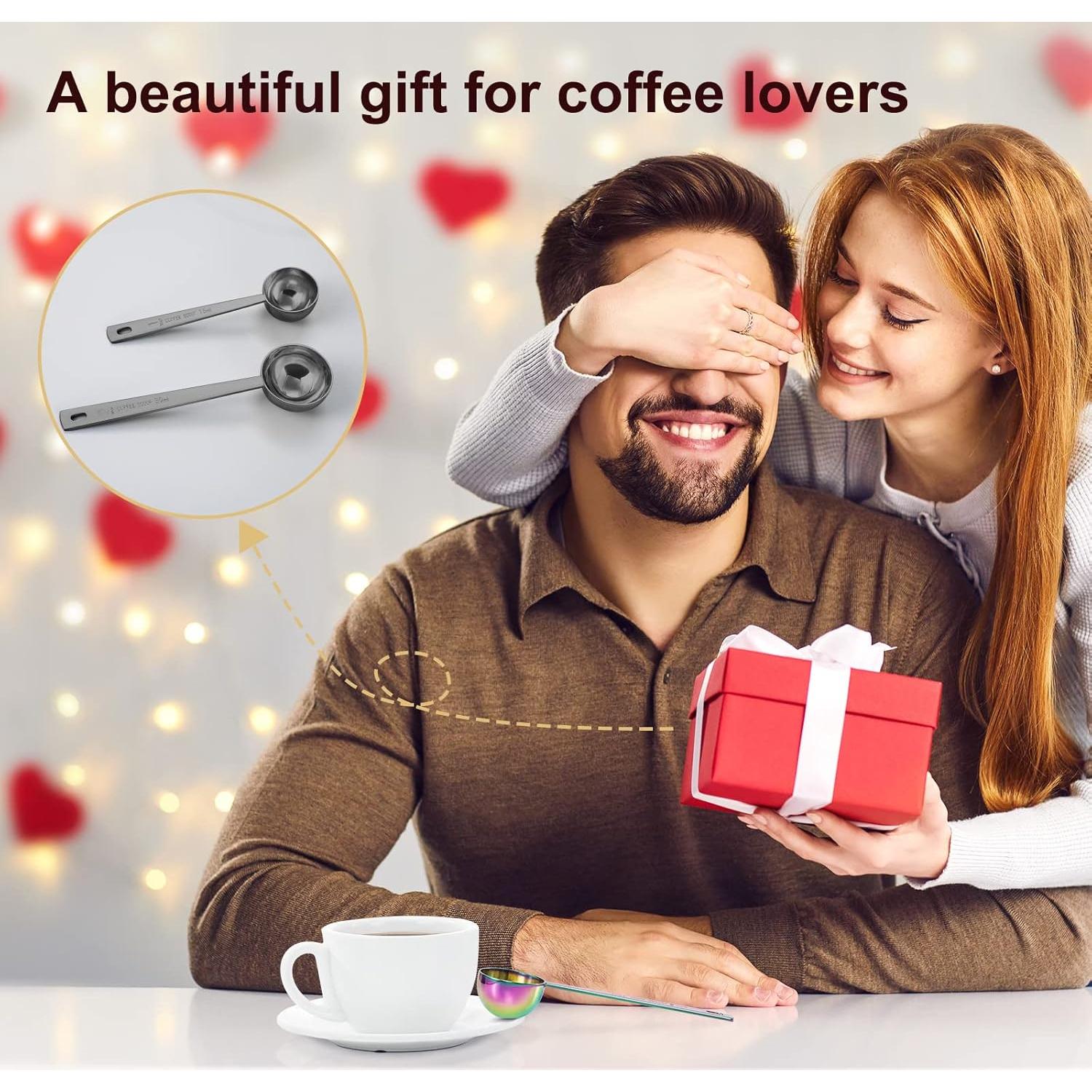 Set de 2 Cucharas Medidoras de Café Safring - Acero Inoxidable Negro