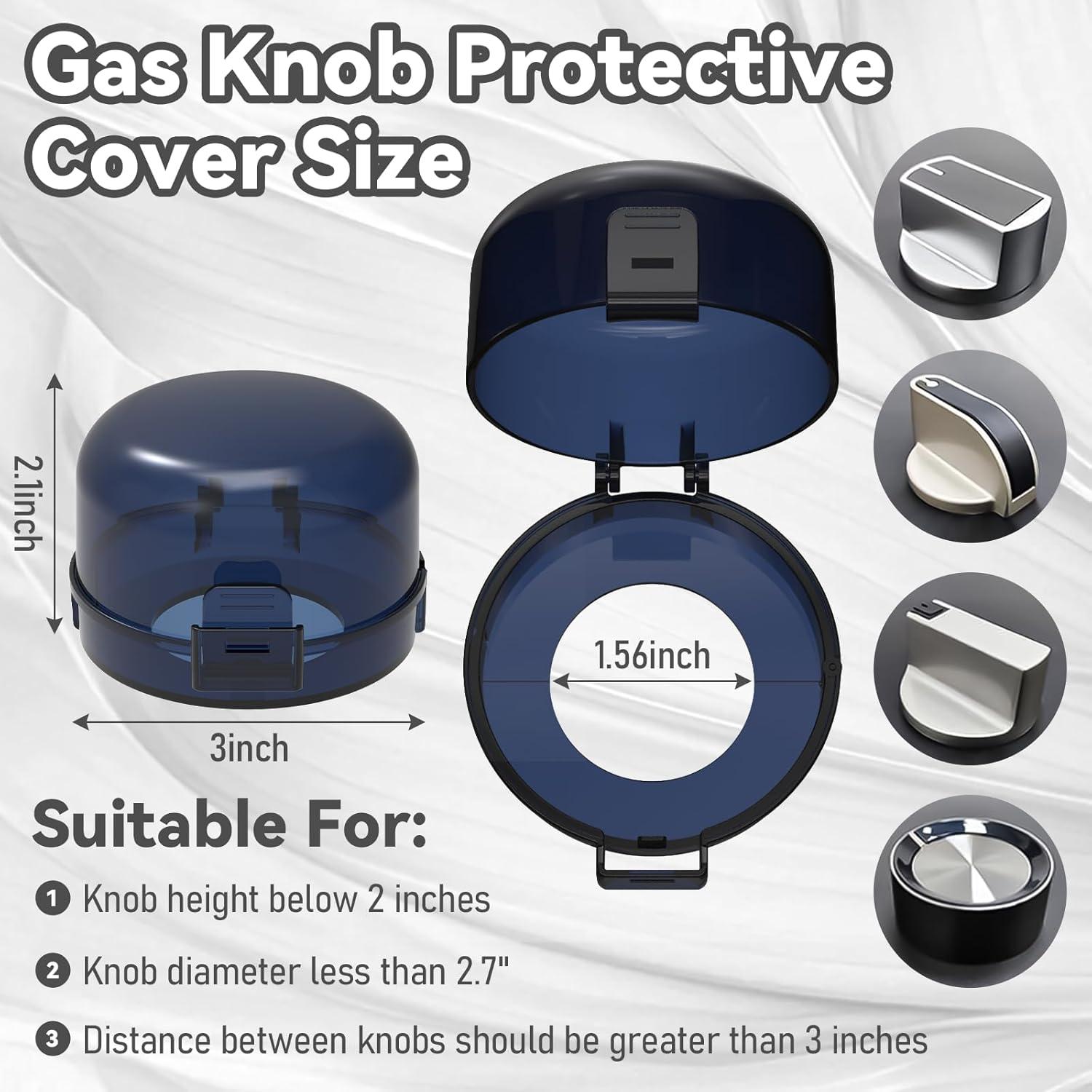 Child Safety Stove Knob Covers Fits knobs Under 1.56 inches in Diameter and 2.1 inches in Height Waterproof, Oil-Resistant, and Heat-Resistant (5-Pack)