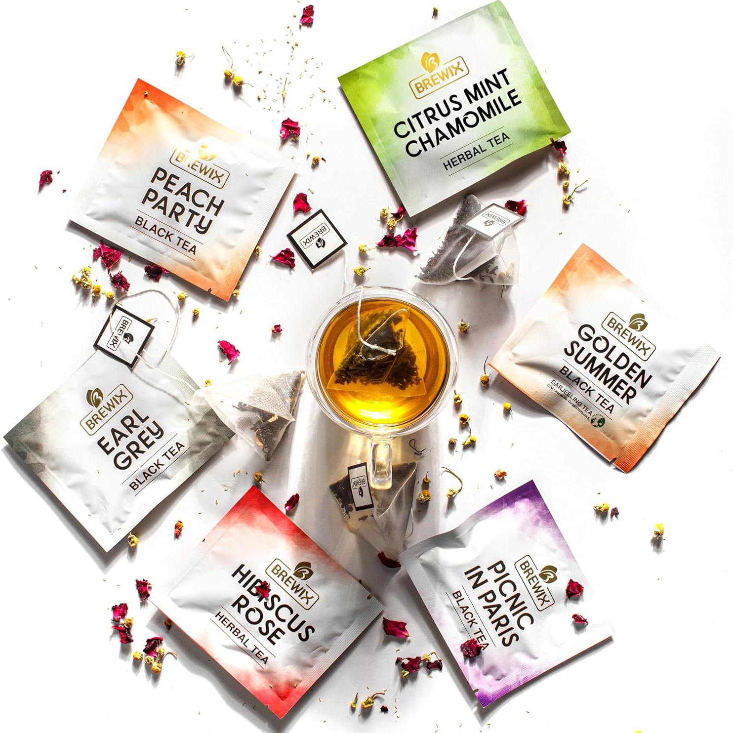 Set de Regalo de Té Variado BREWIX - 15 Bolsitas en Pirámide