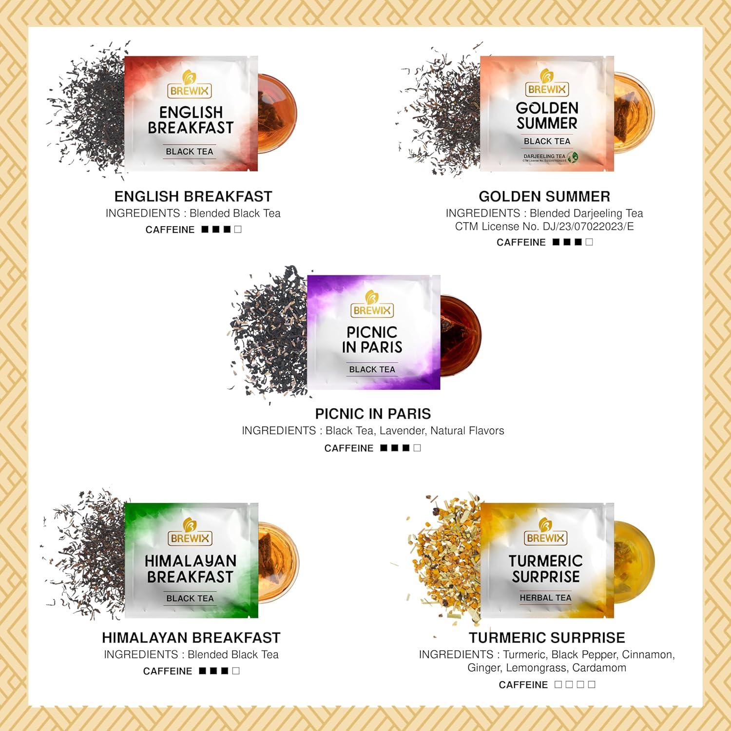 Set de Regalo de Té Variado BREWIX - 15 Bolsitas en Pirámide