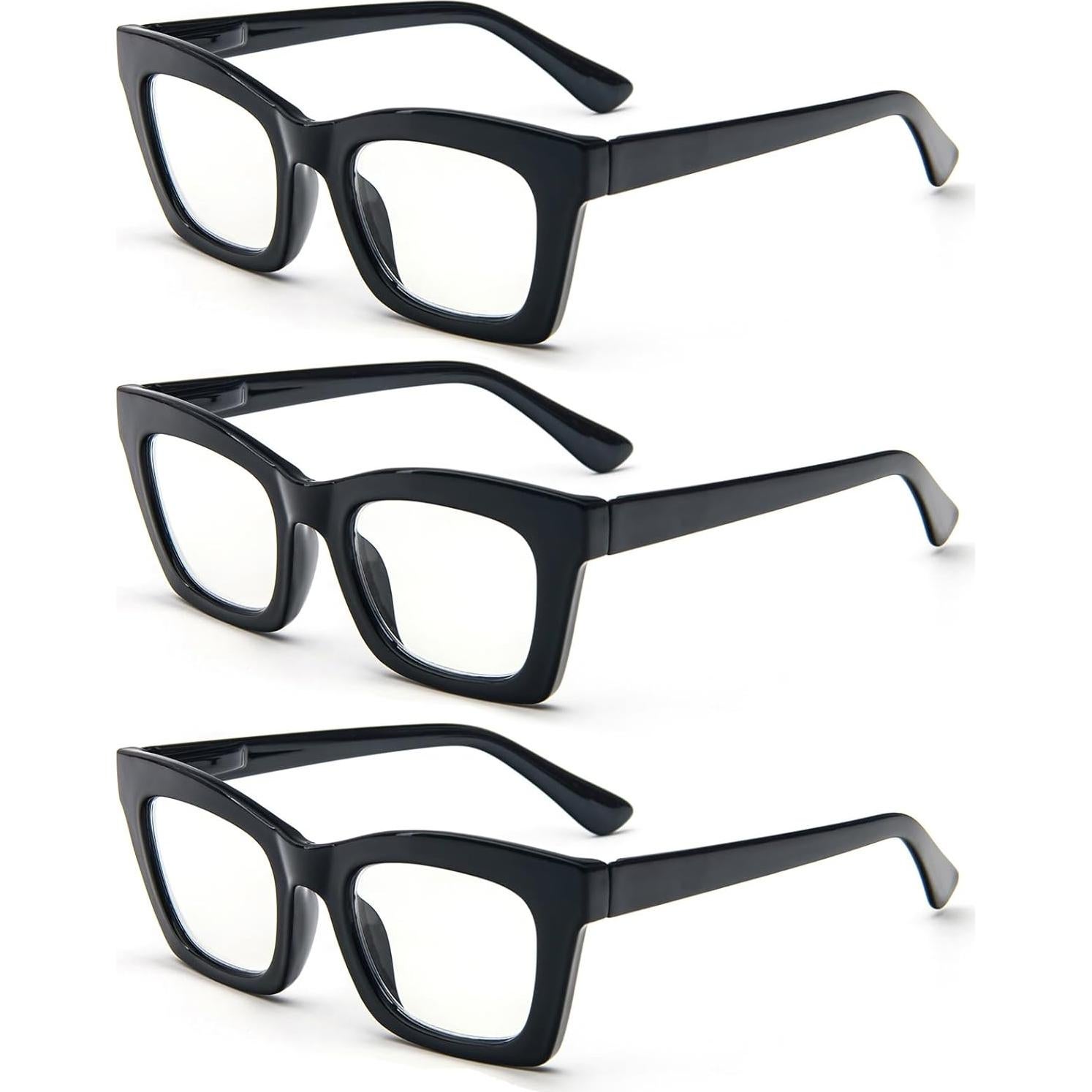 Gafas de lectura REAVEE para mujeres, bloqueo luz azul, 3 colores