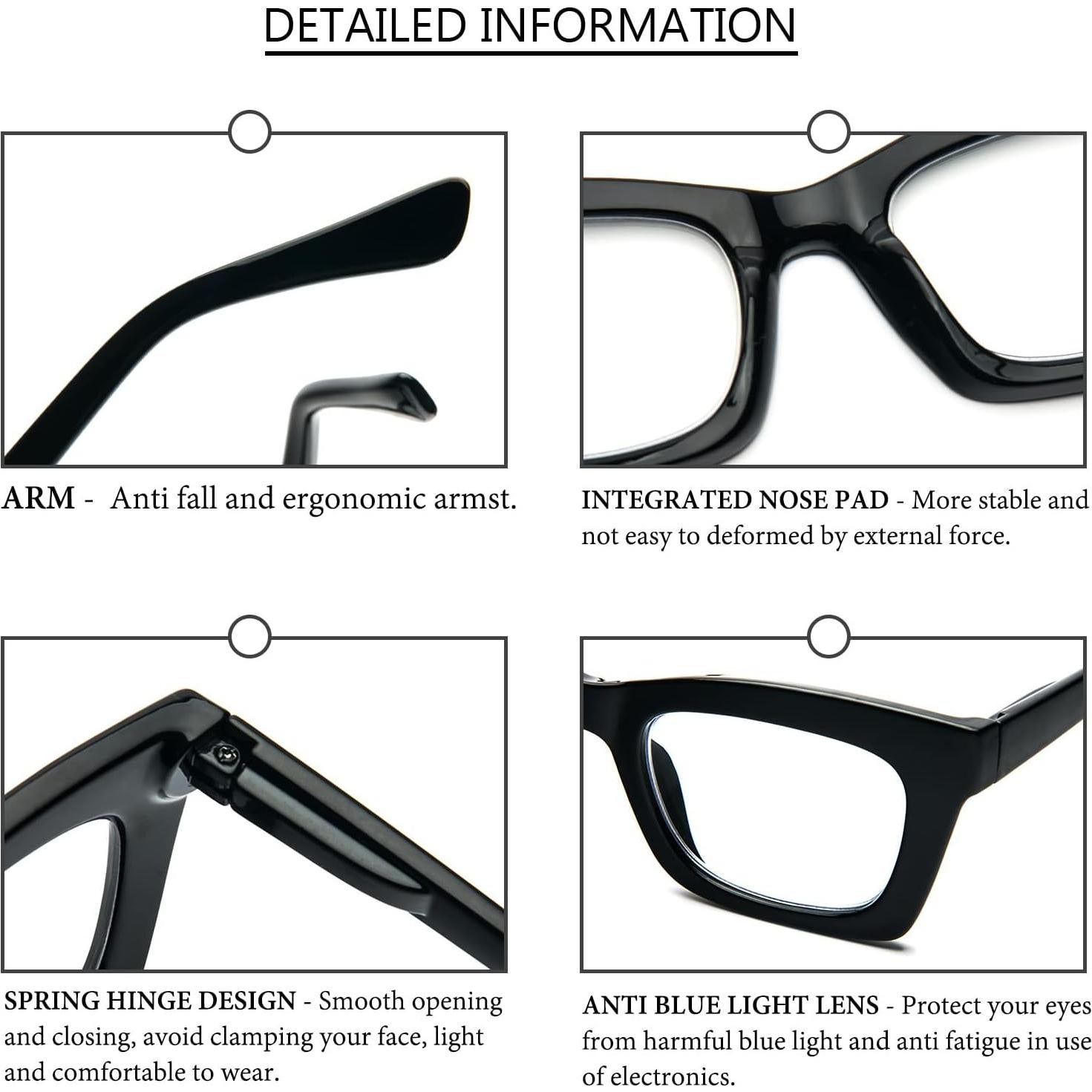 Gafas de lectura REAVEE para mujeres, bloqueo luz azul, 3 colores