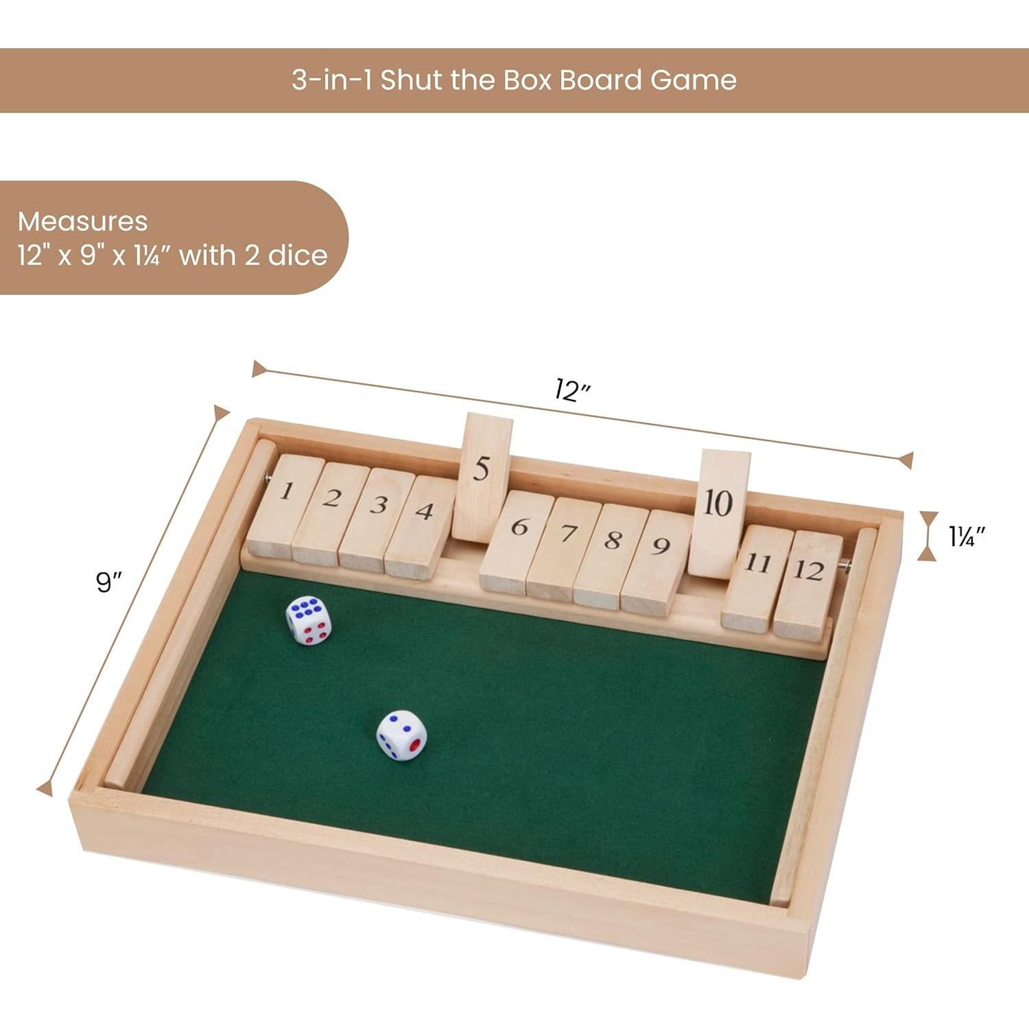 Juego de Mesa 3-en-1 Cierra La Caja Bits y Piezas - Madera