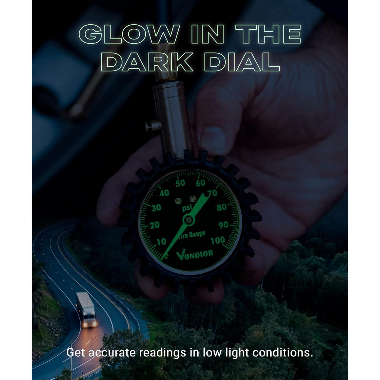 Medidor de Presión de Neumáticos Vondior 0-100 PSI Analógico