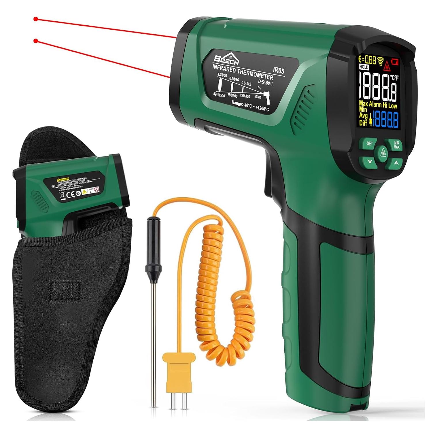 Pistola Termómetro Infrarrojo SQECH IR05 -40°C a 1200°C