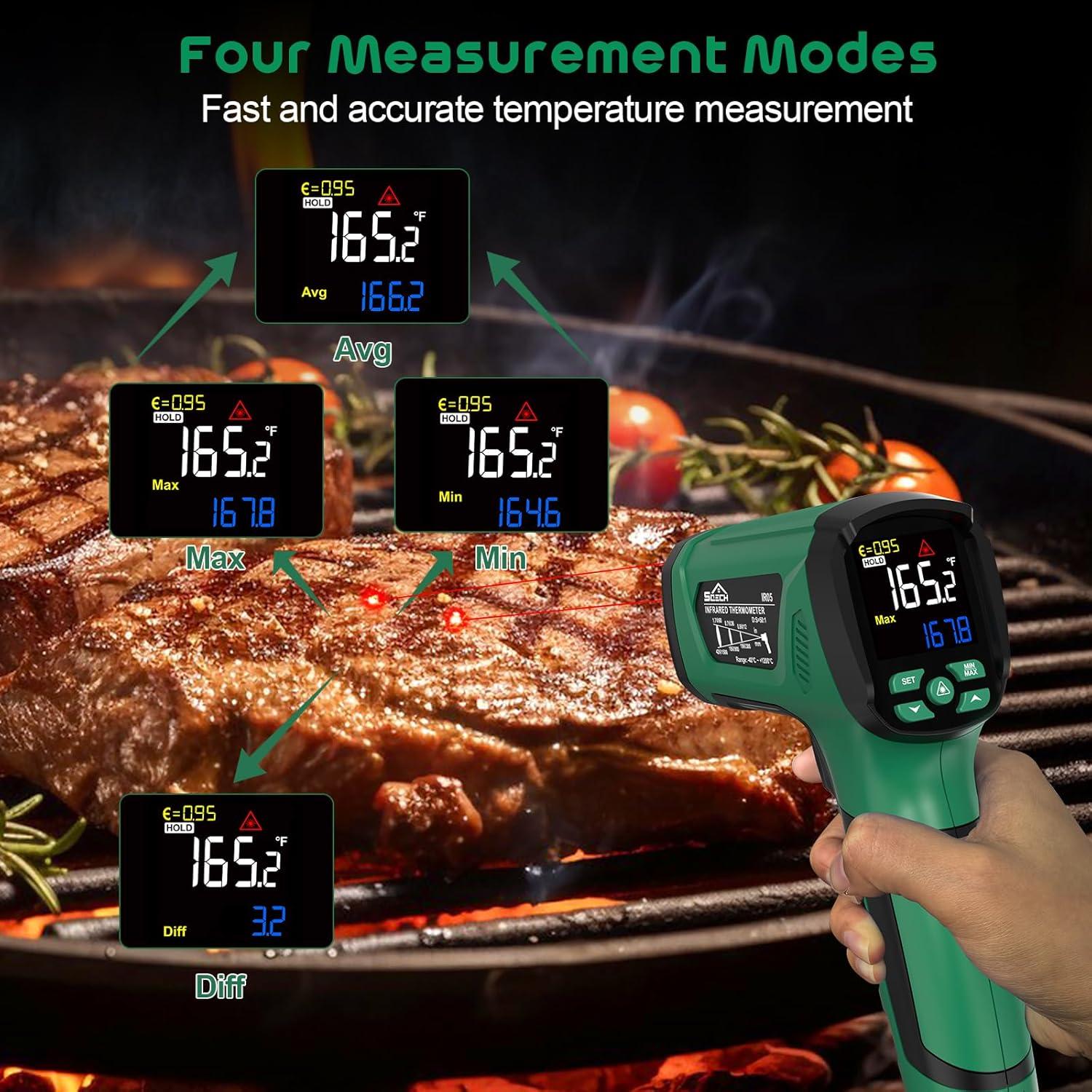 Pistola Termómetro Infrarrojo SQECH IR05 -40°C a 1200°C