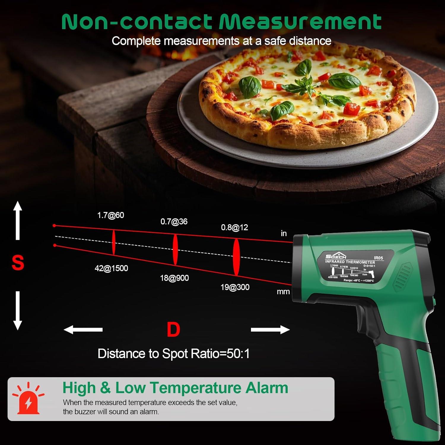 Pistola Termómetro Infrarrojo SQECH IR05 -40°C a 1200°C