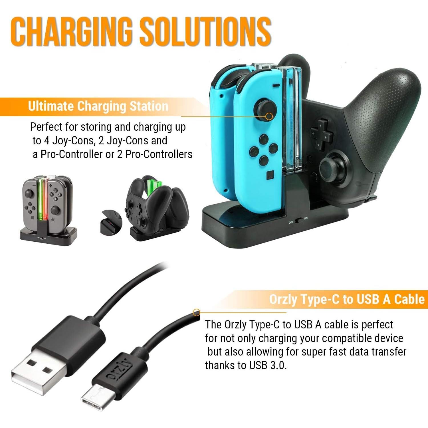 Kit Accesorios Orzly para Nintendo Switch y OLED - Negro