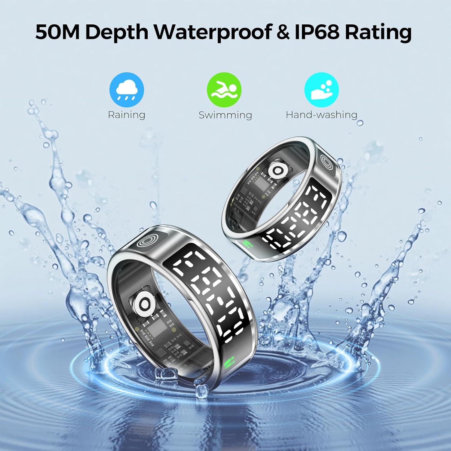 Anillo Inteligente Domhong SR08 con Pantalla LED y Monitoreo de Salud