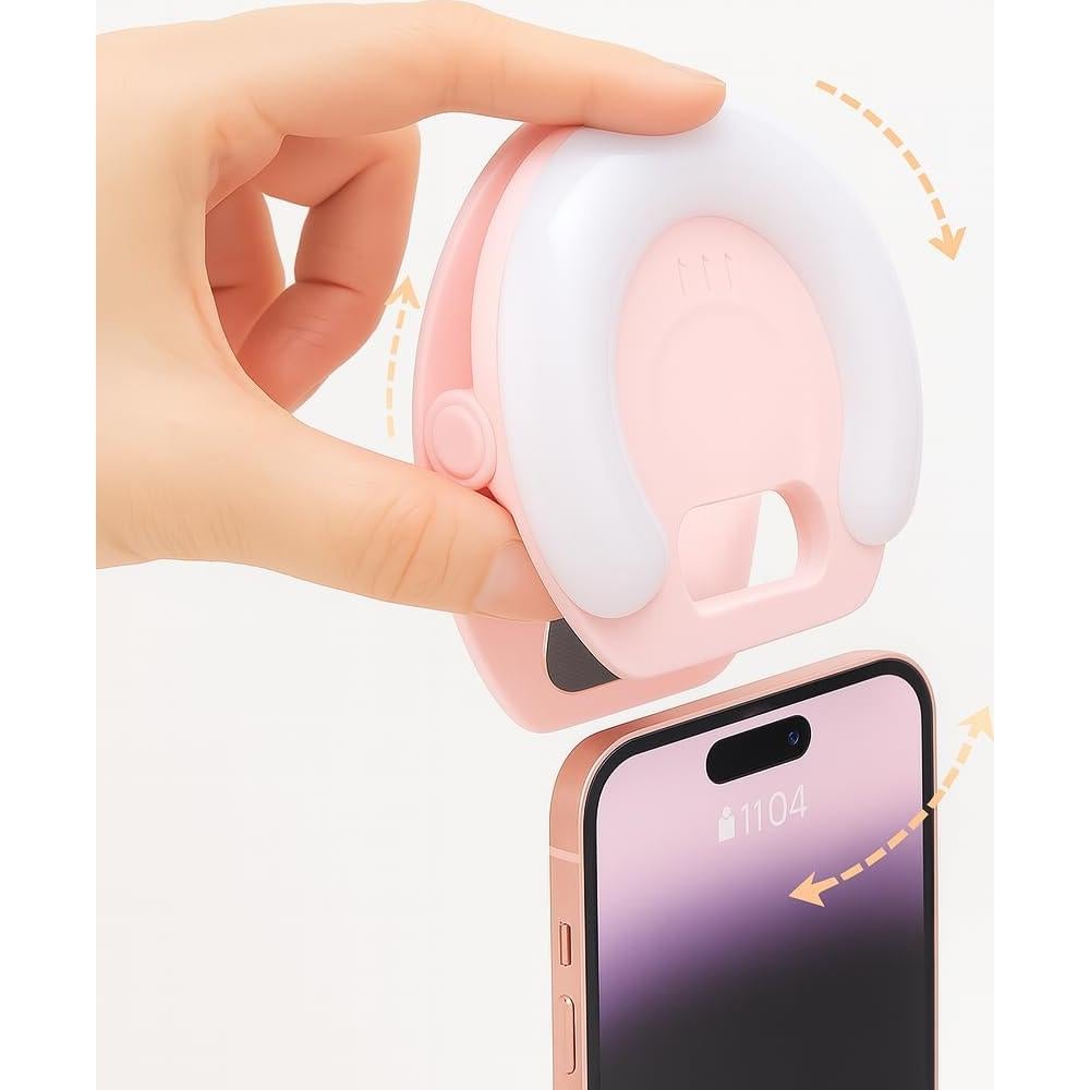 Luz de Selfie Portátil INS Mini Anillo Rosa 3 Modos LED