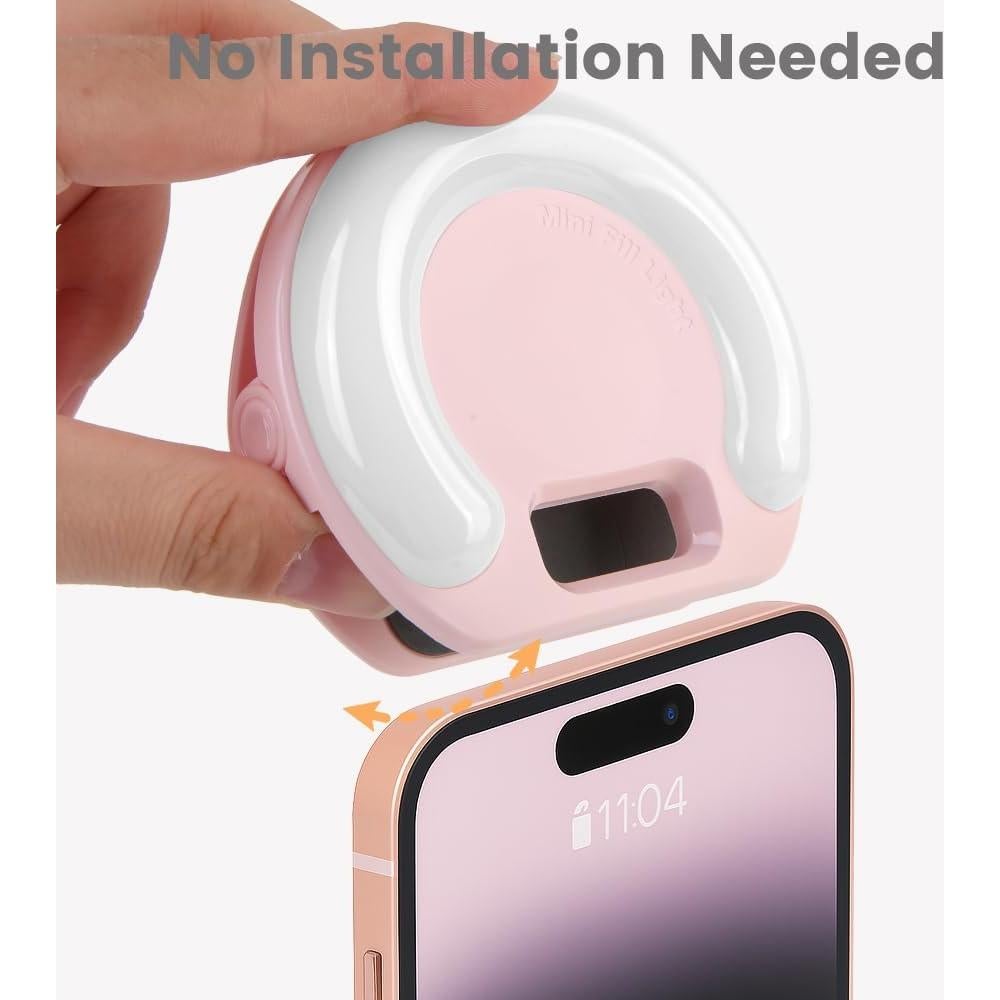 Luz de Selfie Portátil INS Mini Anillo Rosa 3 Modos LED