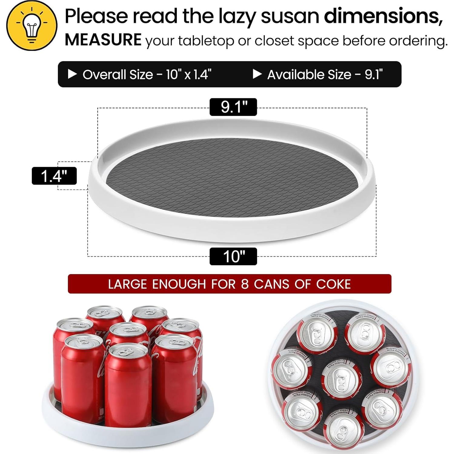 Set de 2 Organizadores Lazy Susan 25 cm Antideslizantes LANDNEOO