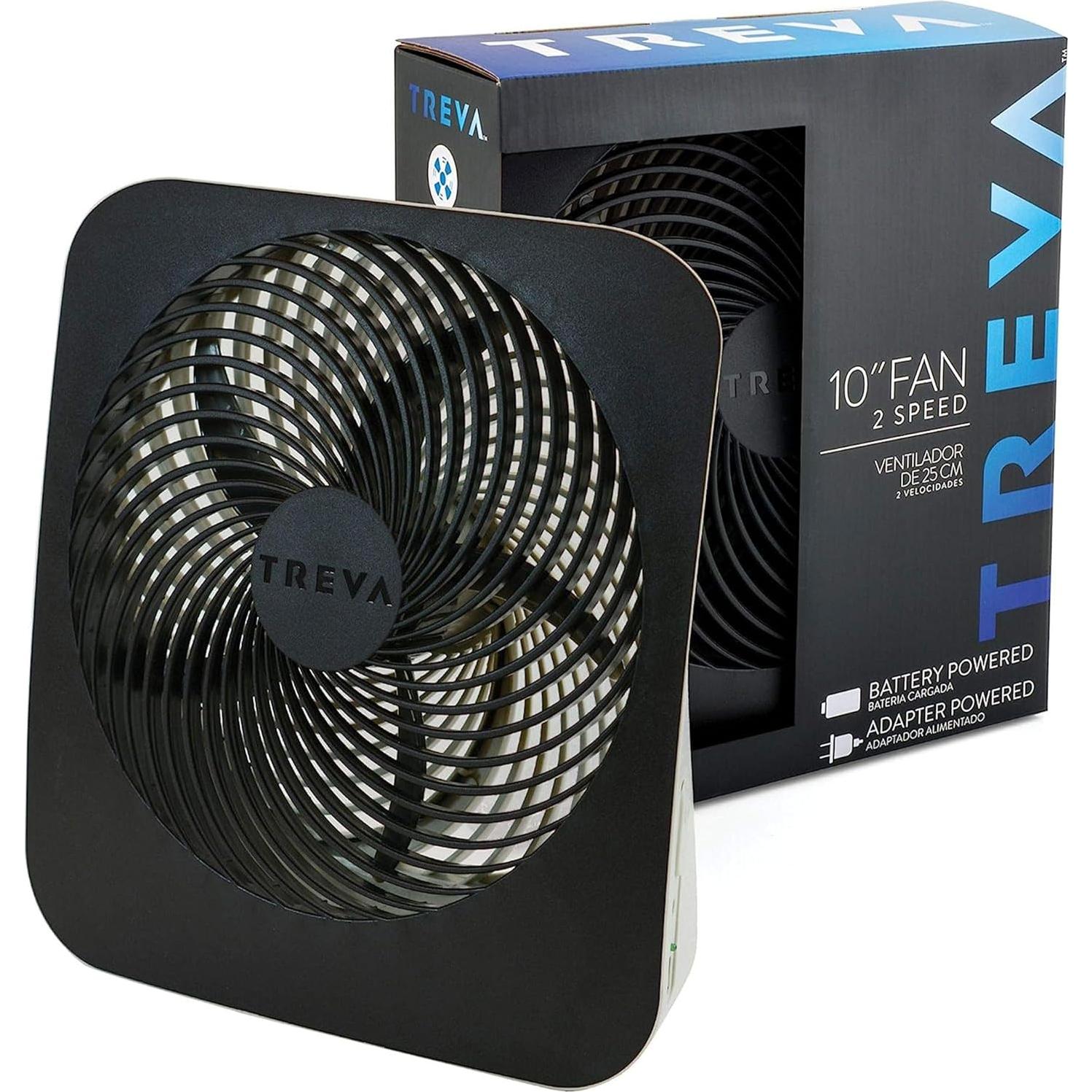Ventilador Portátil Treva 25,4 cm 2 Velocidades Batería/CA