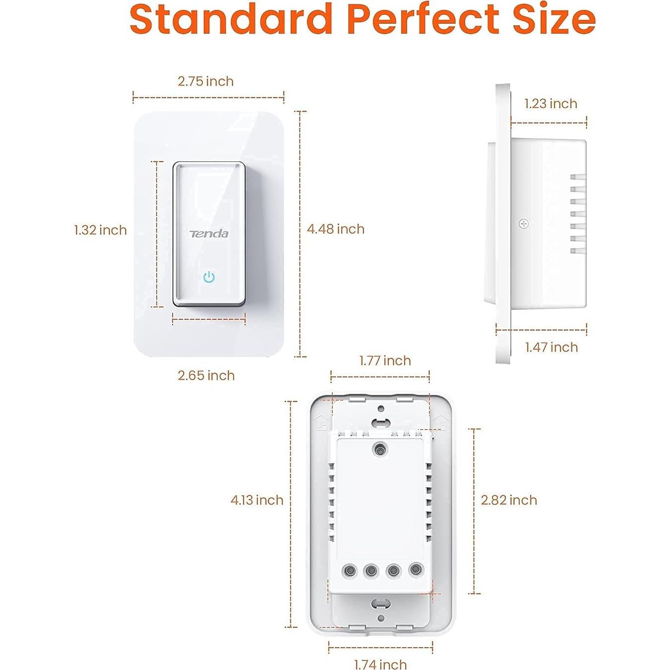 Interruptor de Luz Inteligente Tenda SS3 Wifi 2.4GHz Blanco