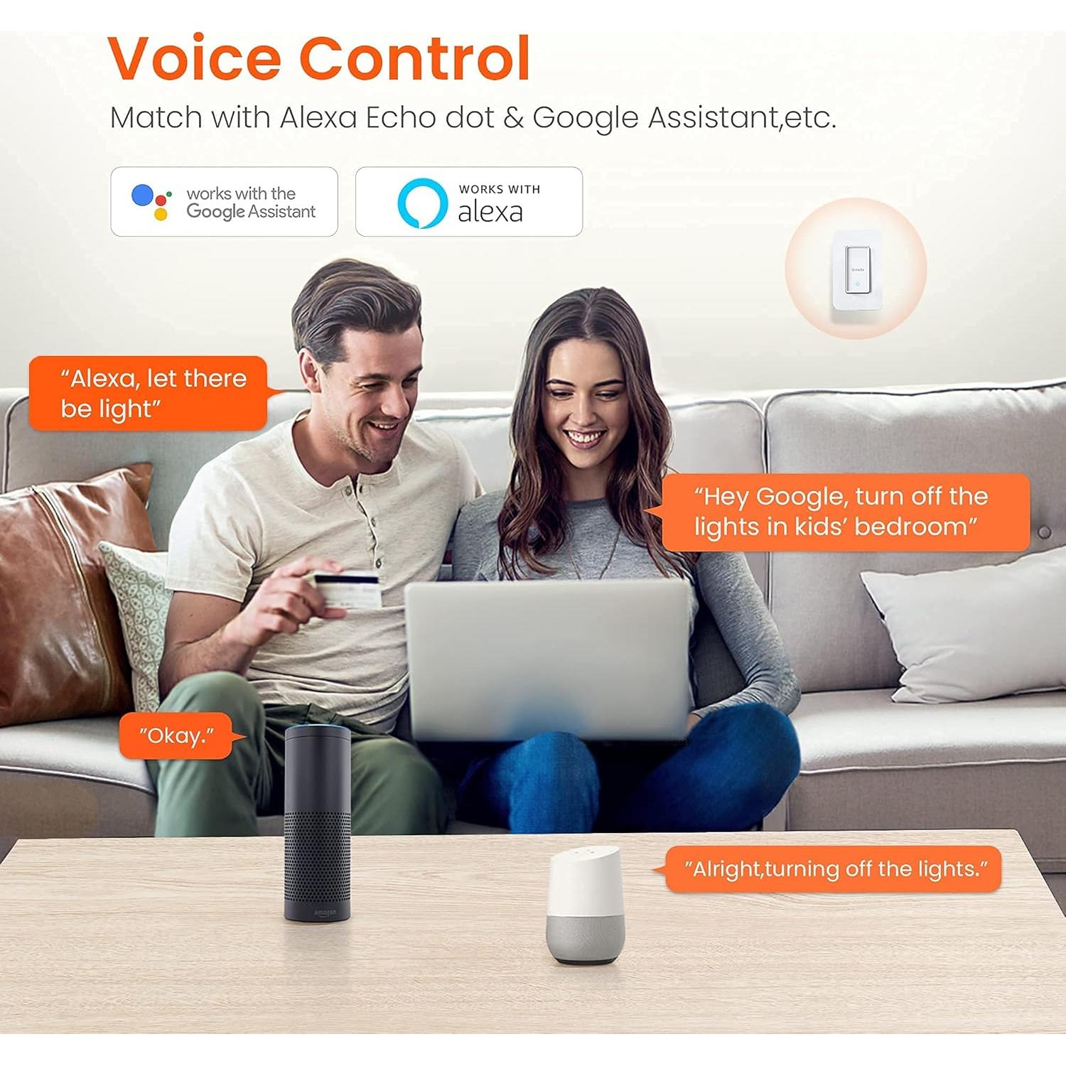 Interruptor de Luz Inteligente Tenda SS3 Wifi 2.4GHz Blanco