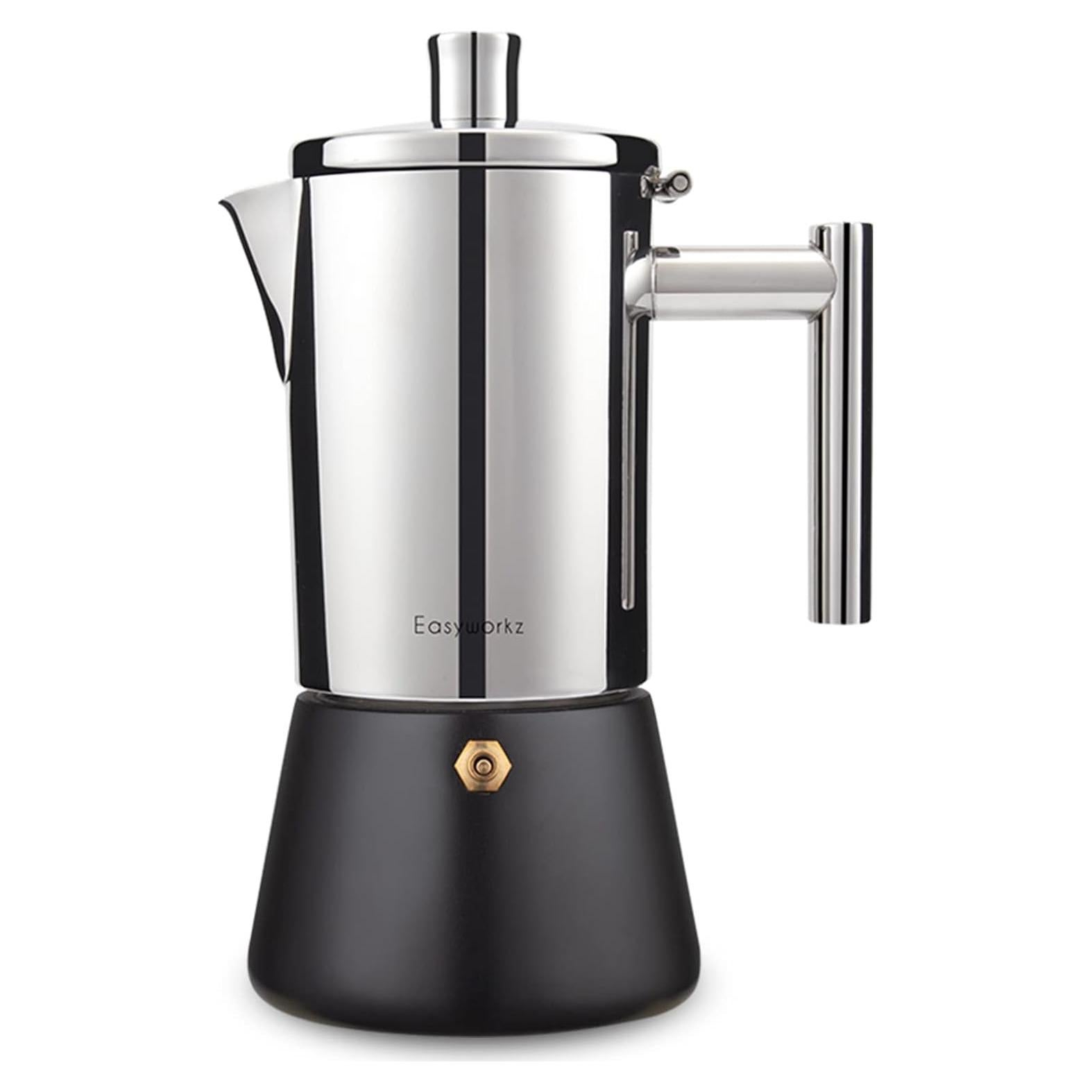 Cafetera Espresso Moka Easyworkz de Acero Inoxidable 4 Tazas