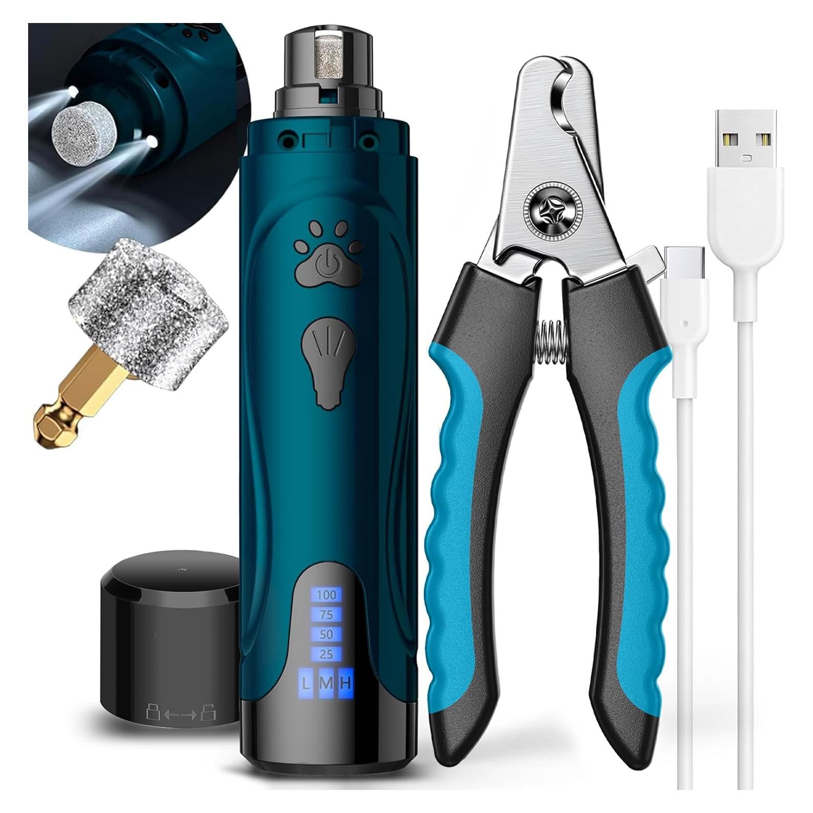 Kit Cortadores de Uñas para Perros Yabife con Molinillo LED