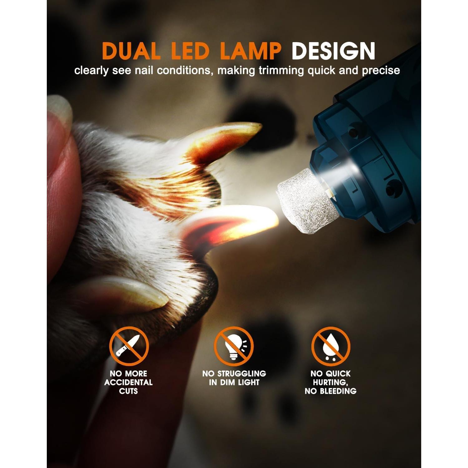 Kit Cortadores de Uñas para Perros Yabife con Molinillo LED