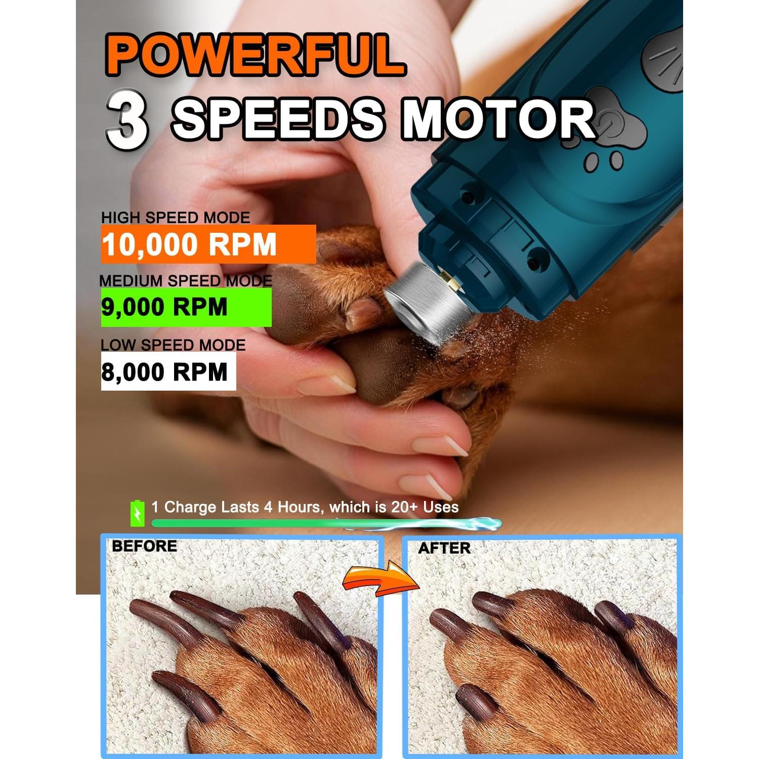 Kit Cortadores de Uñas para Perros Yabife con Molinillo LED