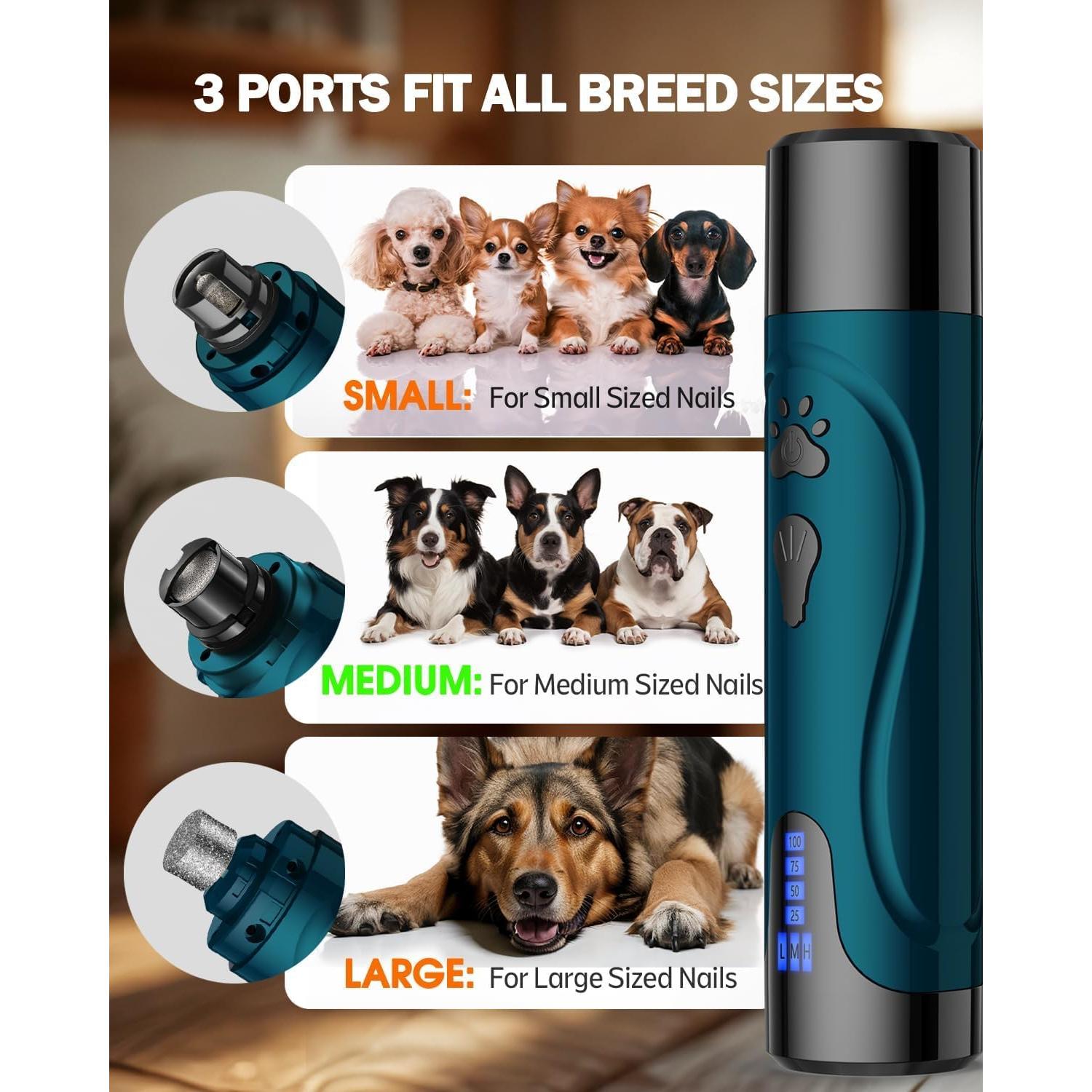 Kit Cortadores de Uñas para Perros Yabife con Molinillo LED