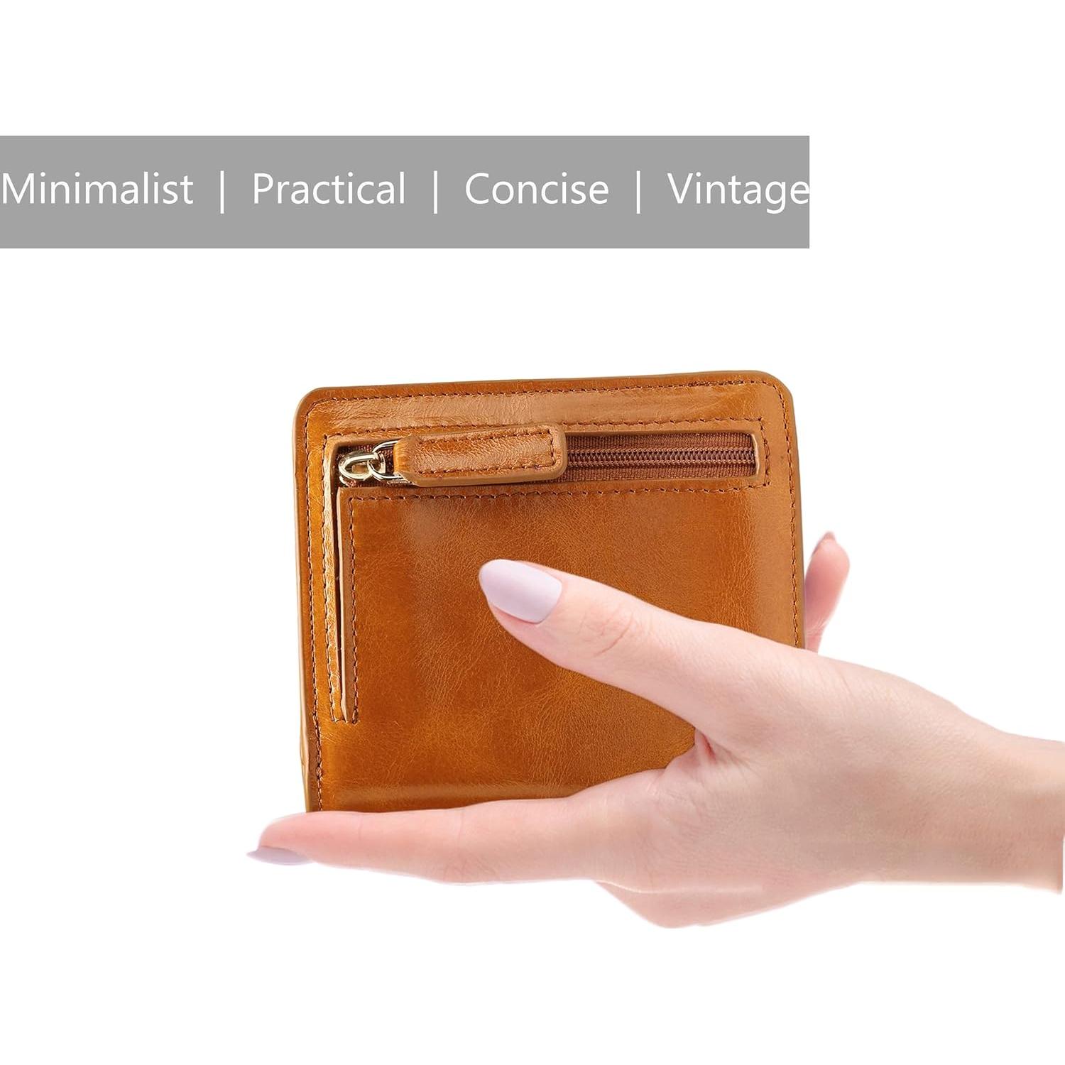 Billetera de Cuero Itslife RFID Compacta para Mujeres