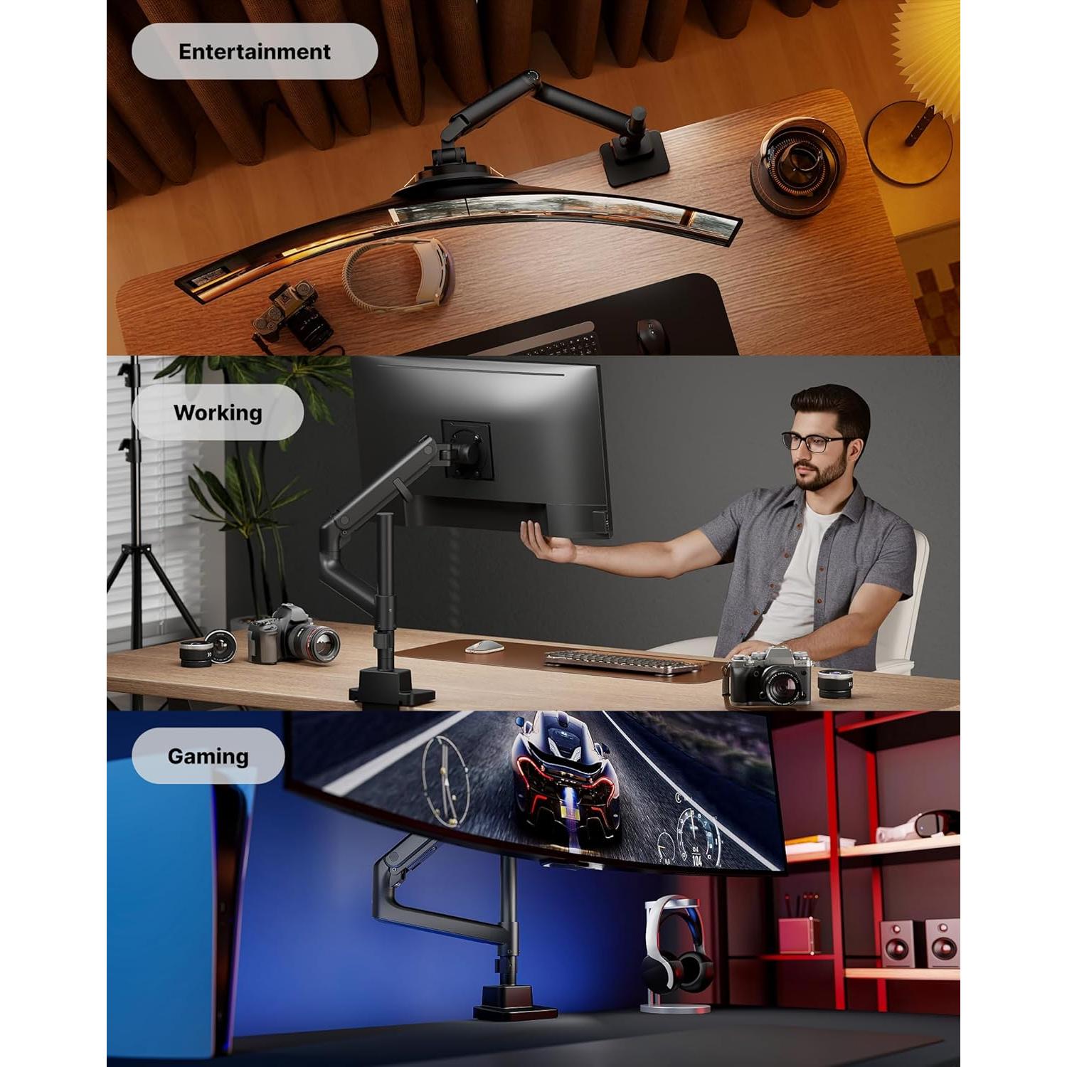 Soporte de Monitor Ultrawide monTEK MA1001PBK 17-57" Negro