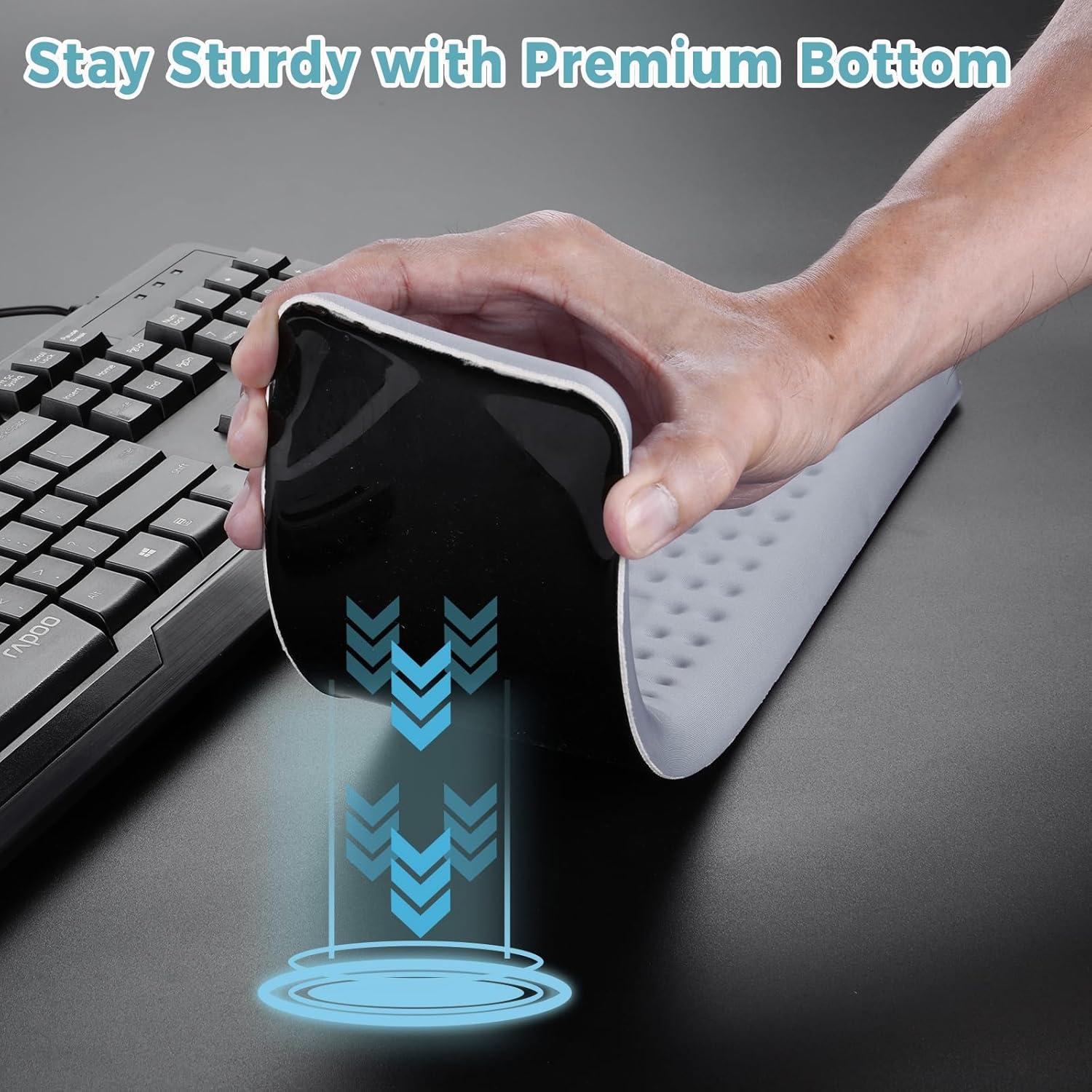 Reposamuñecas Ergonómico Aelfox Grande Espuma Viscoelástica Gris