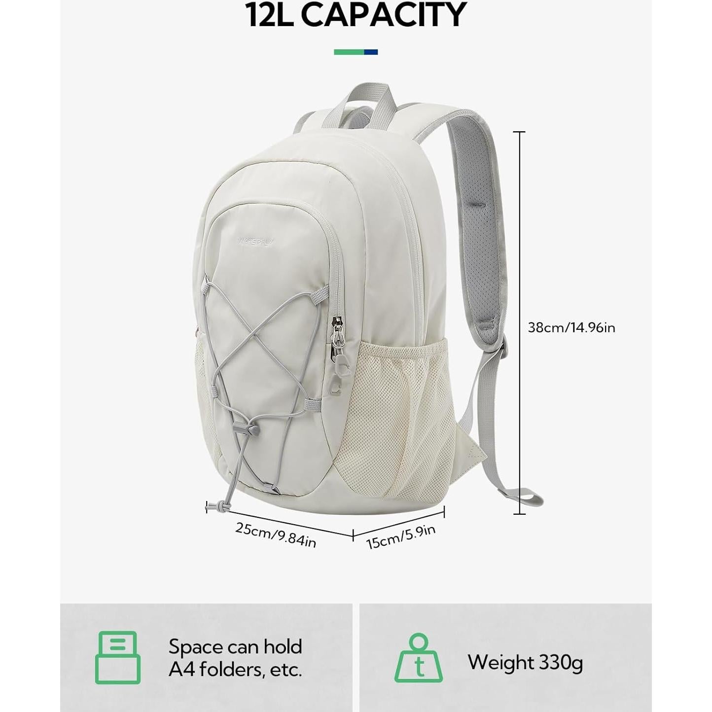 Mochila de Senderismo WATERFLY 12L Unisex Beige Ligera