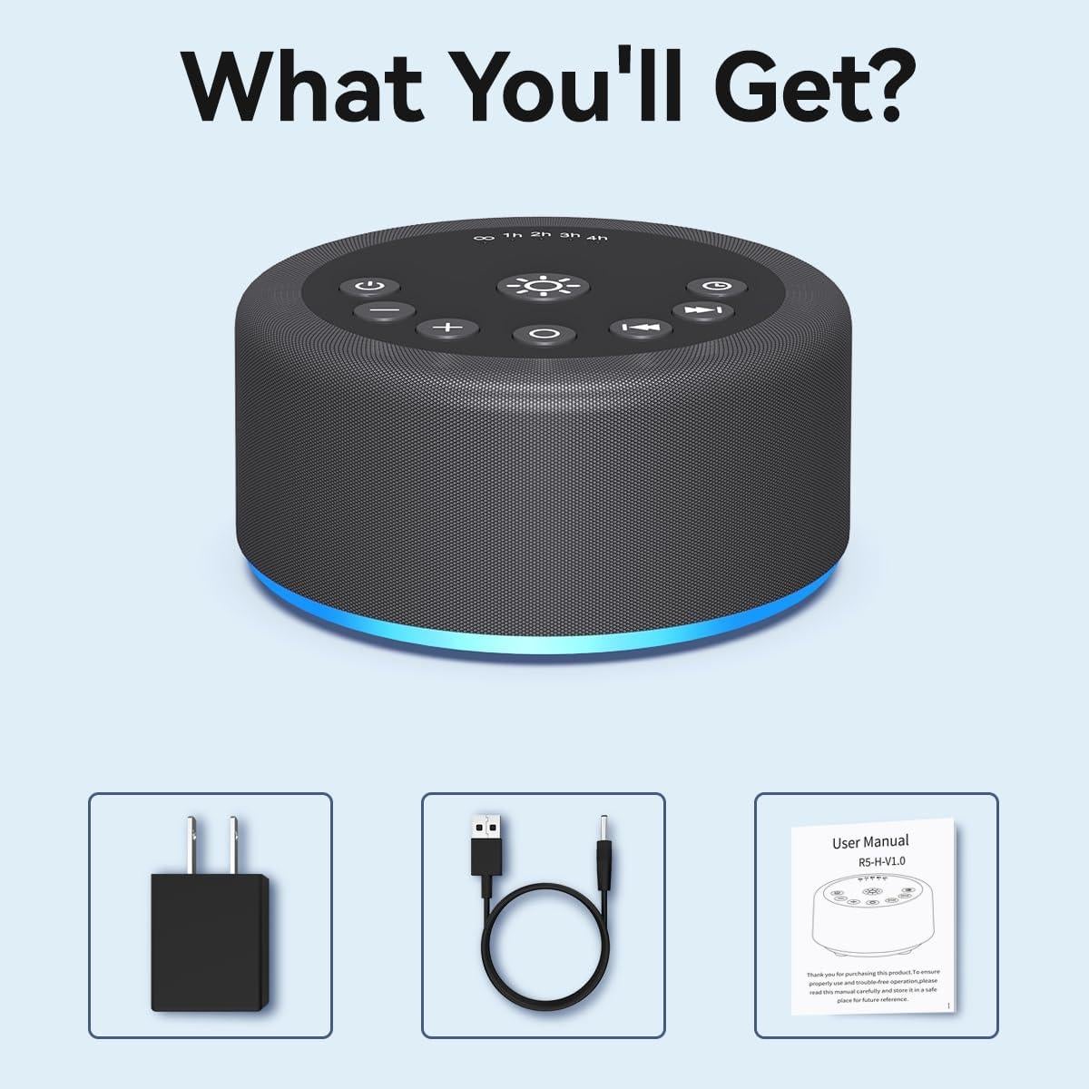 Máquina de Ruido Blanco Hushing R6 con 30 Sonidos y Luz