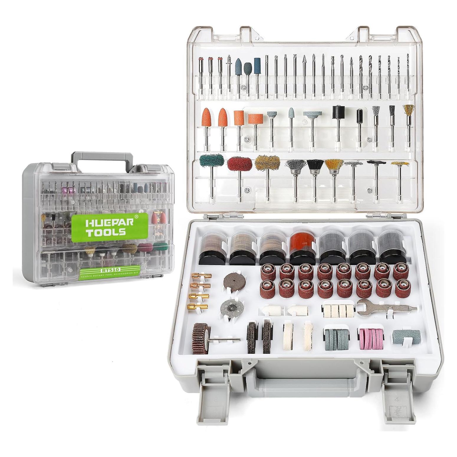 Kit de Accesorios para Herramientas Rotativas Huepar 510 Piezas
