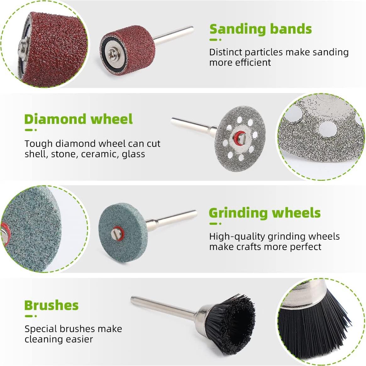 Kit de Accesorios para Herramientas Rotativas Huepar 510 Piezas