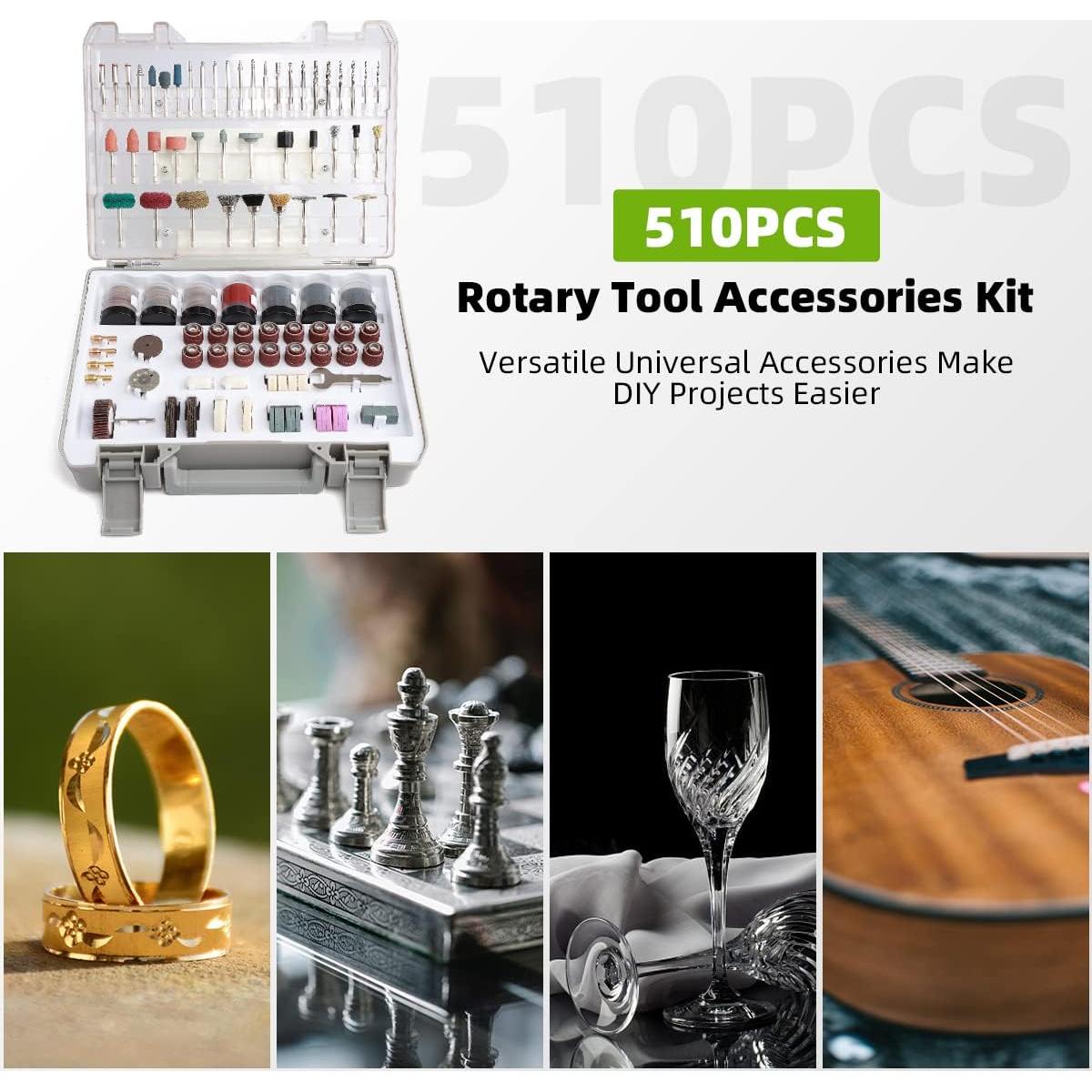 Kit de Accesorios para Herramientas Rotativas Huepar 510 Piezas