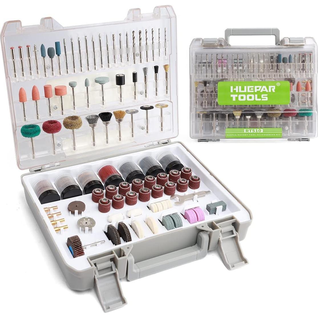 Kit de Accesorios para Herramientas Rotativas Huepar 510 Piezas