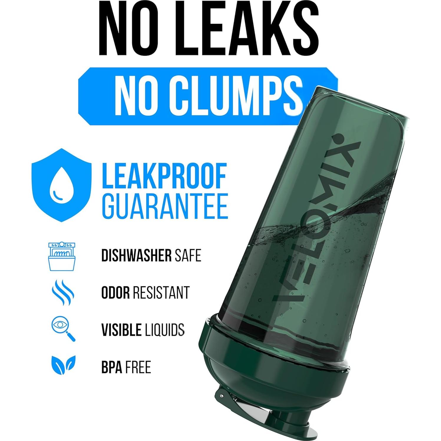 Botellas de Mezcla de Proteína VELMIX 6 Pack 828 ml a Prueba de Fugas