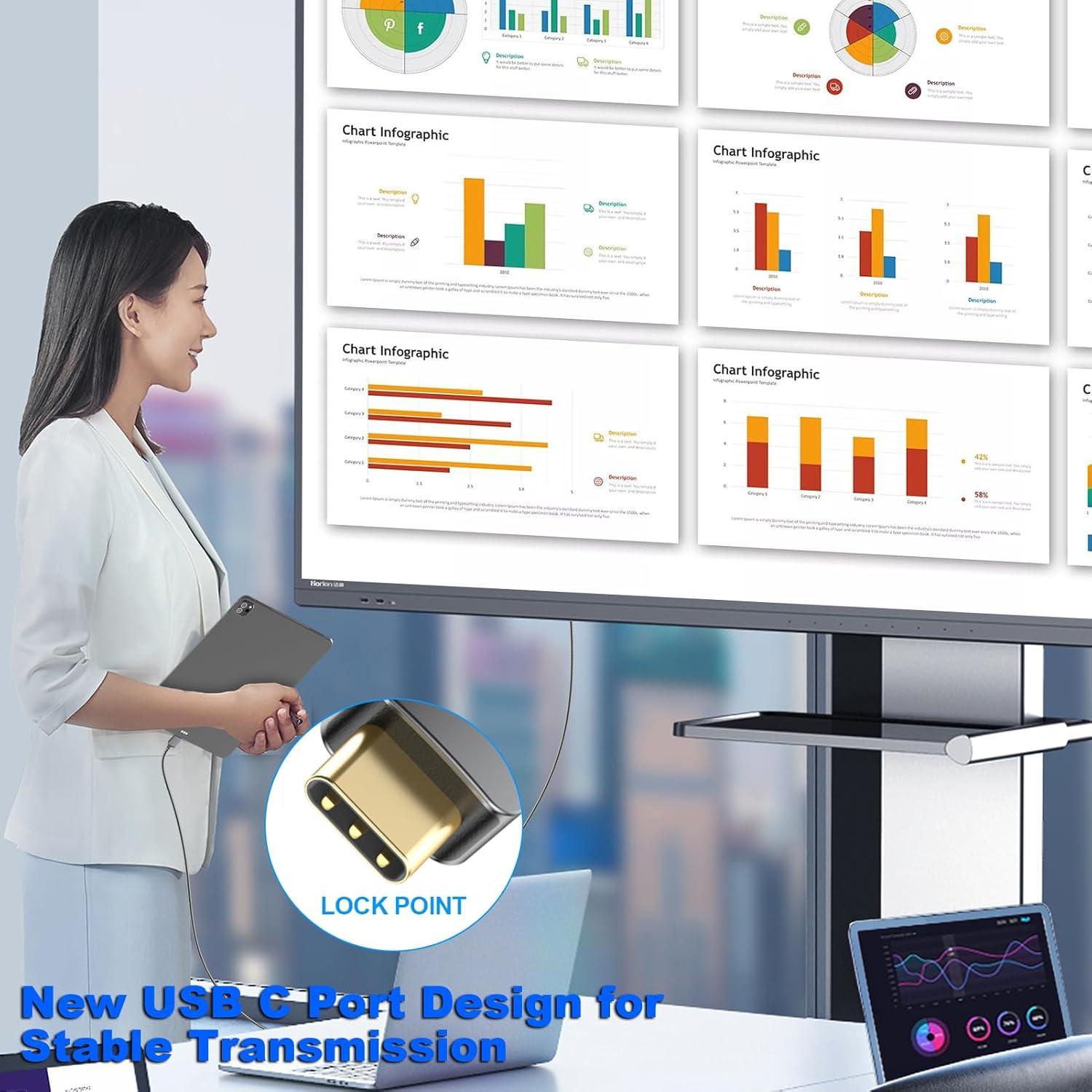 Cable USB C a HDMI 1.83m Vorothin 4K 30Hz Compatible iPhone 16